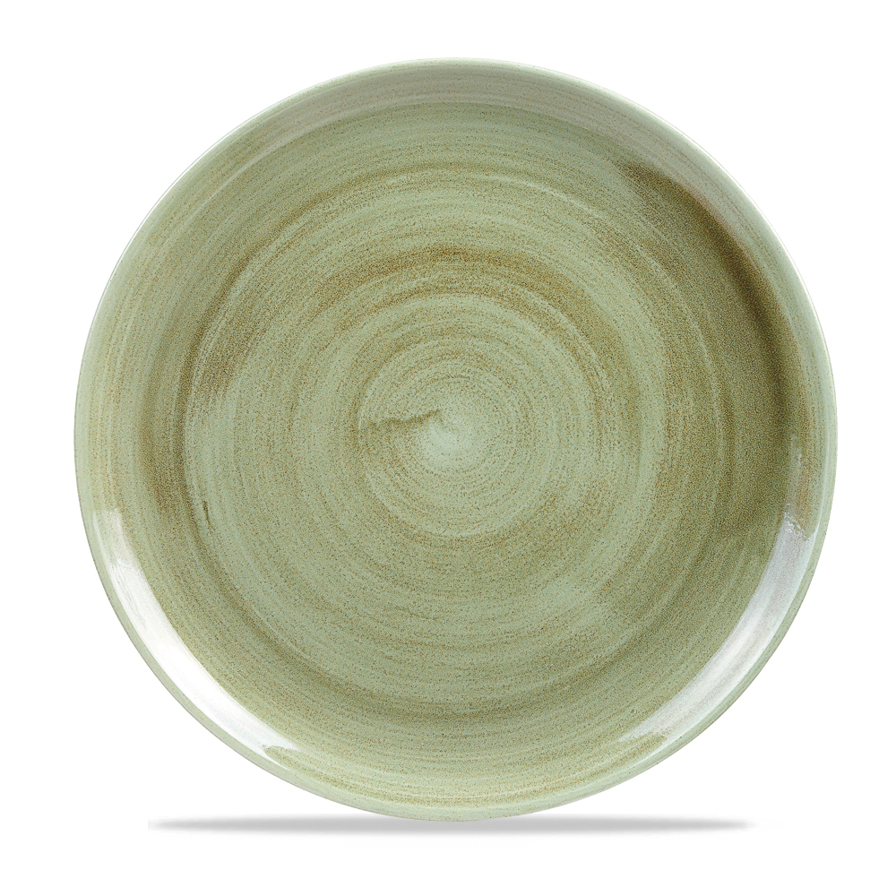 Teller flach coup 28cm STONECAST PATINA burnished green