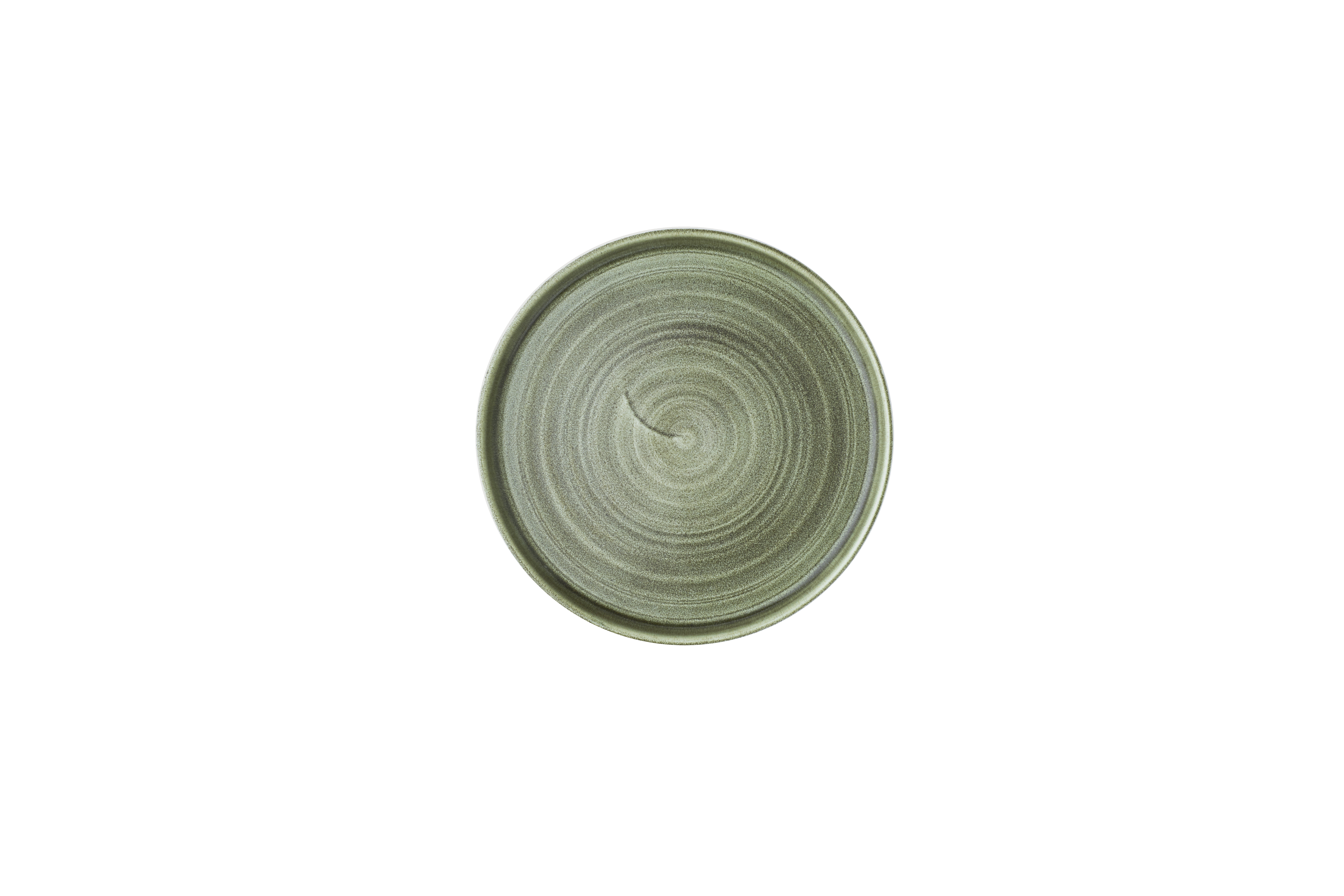 Teller flach walled 21cm STONECAST burnished green