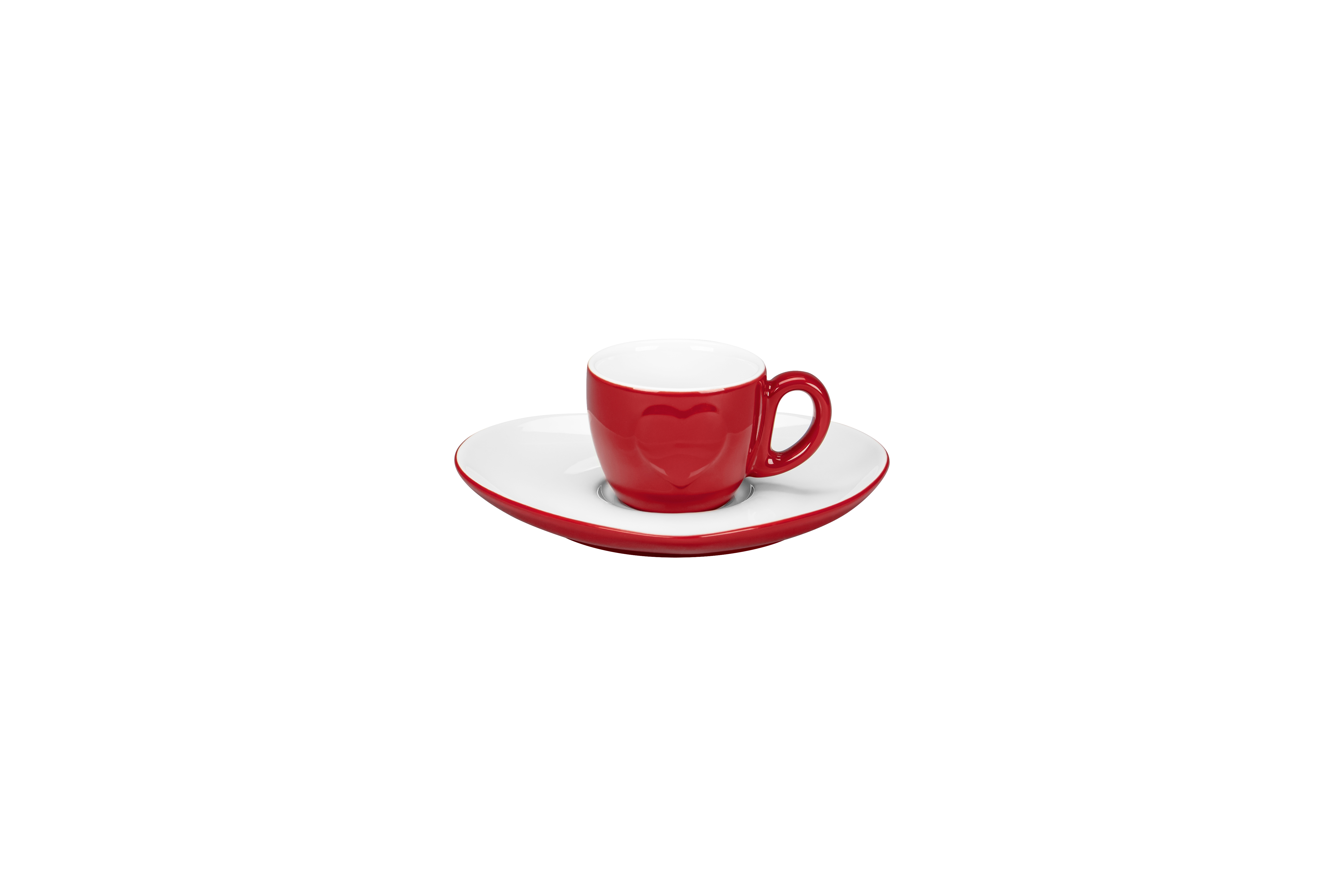 Kombi-Untertasse 16x14,5x1,7cm CLICHÉ red & white