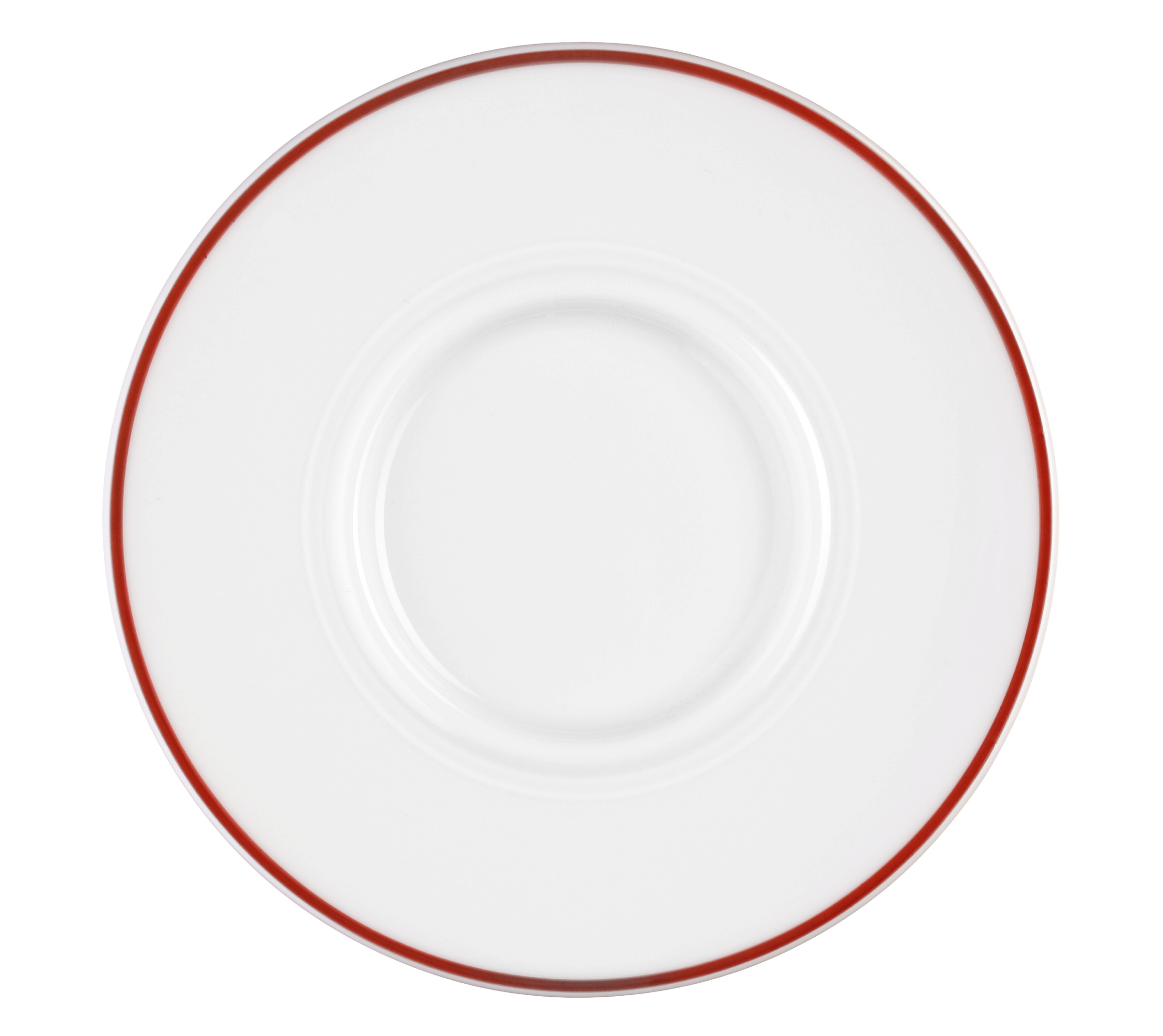 Kaffeeuntertasse rund mit Relief 1 15,5cm VITALIS rote linie