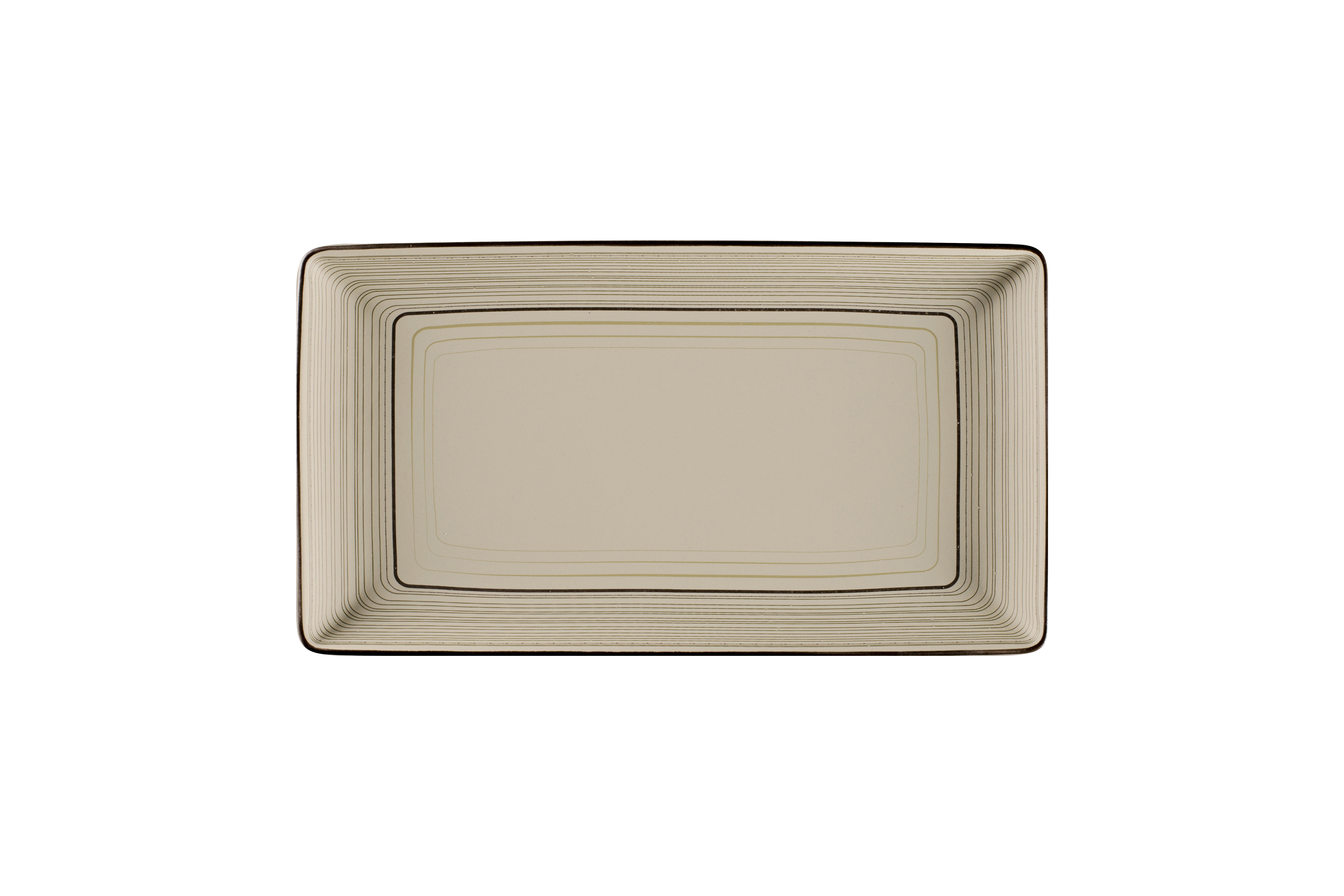 Teller eckig 33,8x18,3x2,4cm ARGILA LARISSA decorated grey