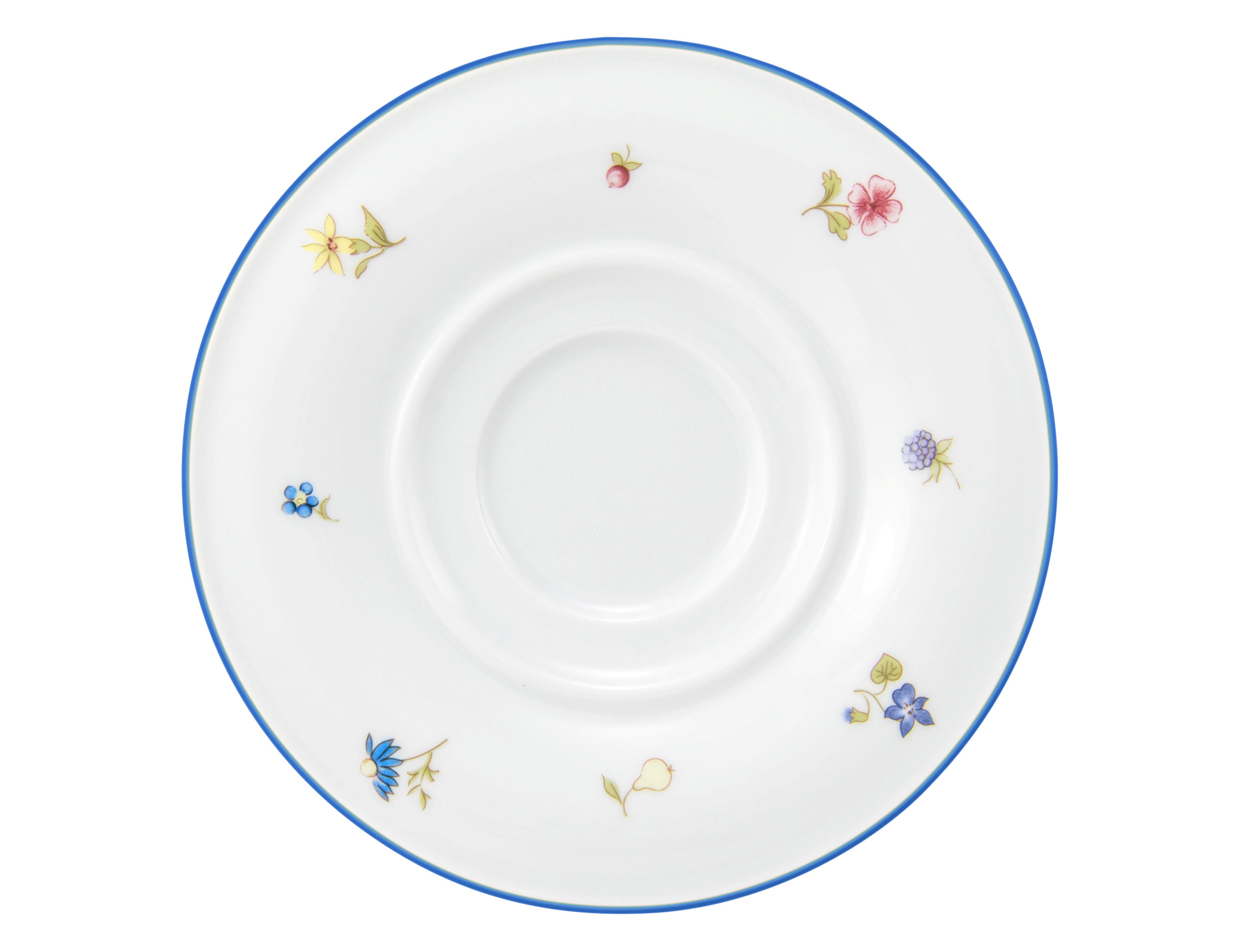 Kombiuntertasse rund 1 15,5cm COMMUNITY streublume blaue linie