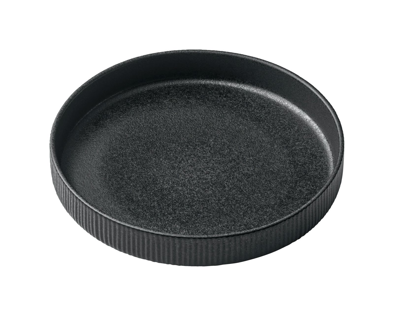 Teller tief 24cm hoher Rand NARA Relief schwarz