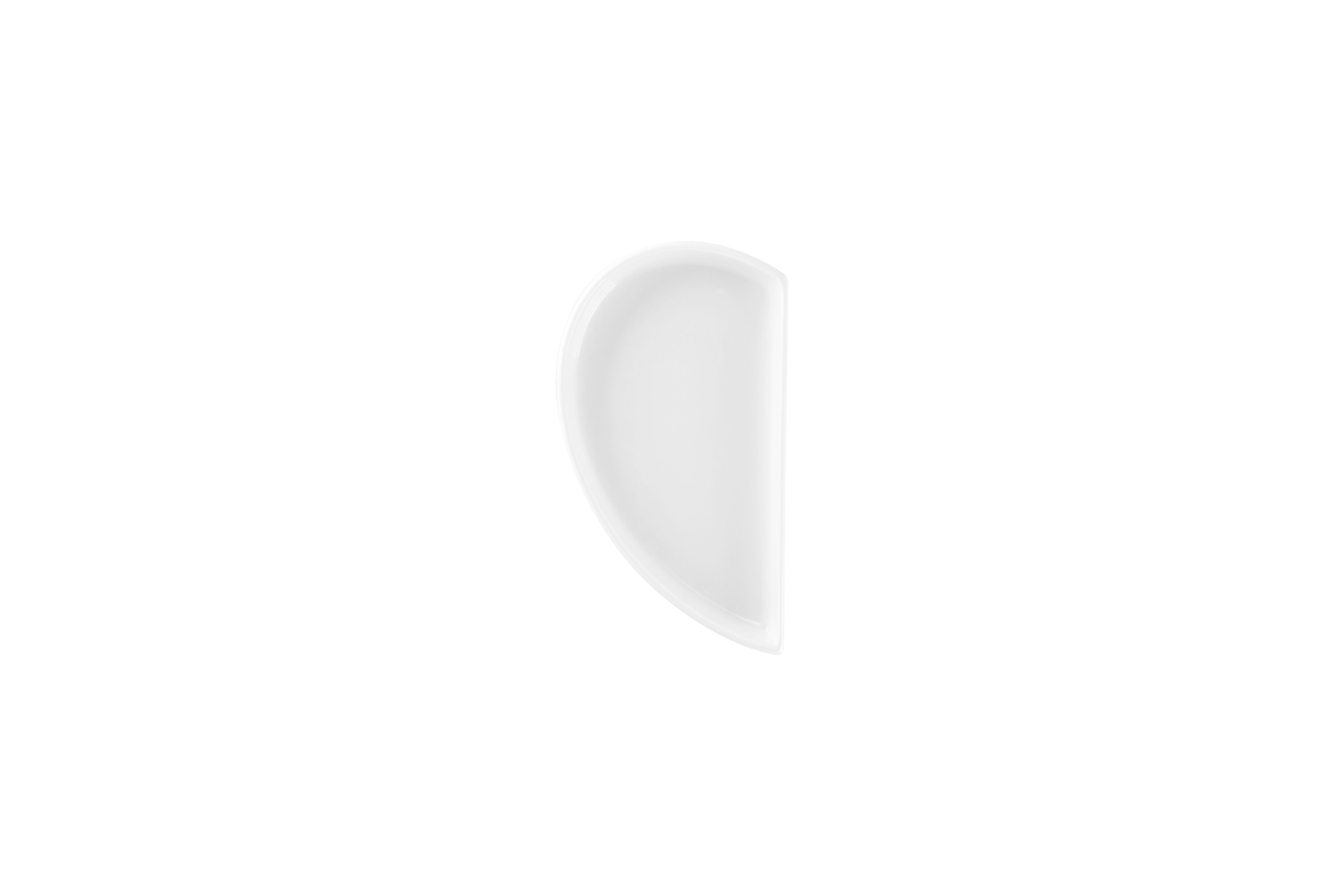 Teller flach coup linke Hälfte cm 10x18x2,5cm 0,17L CLICHÉ white