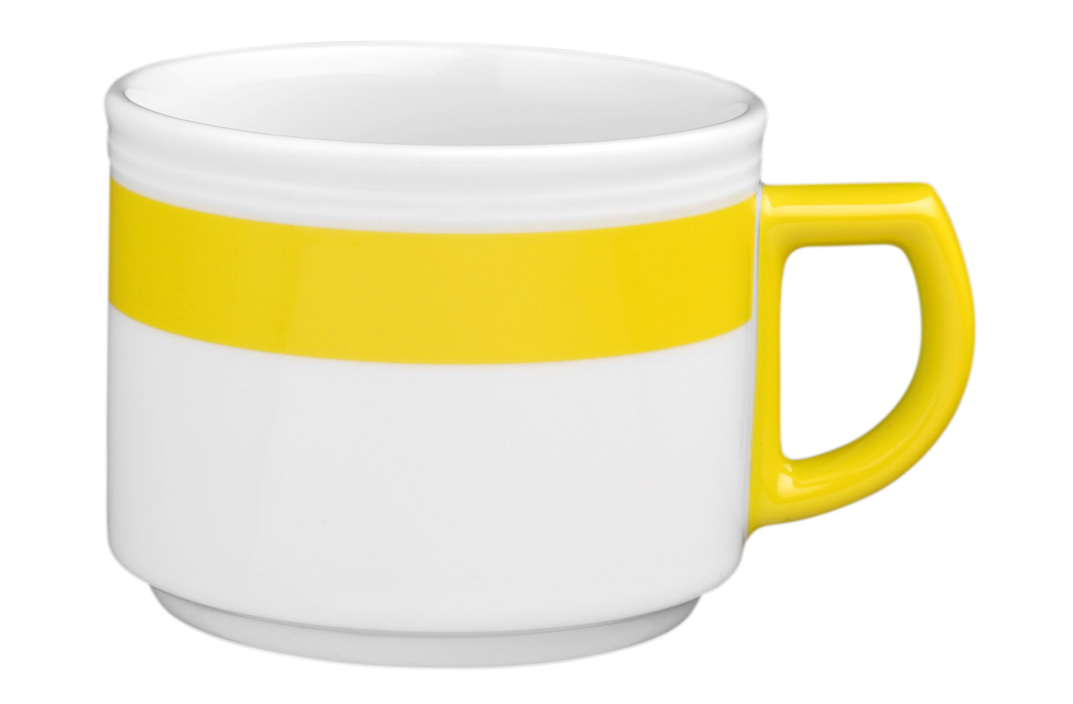 Kaffeetasse rund mit Relief 1 0,18l VITALIS gelbes band