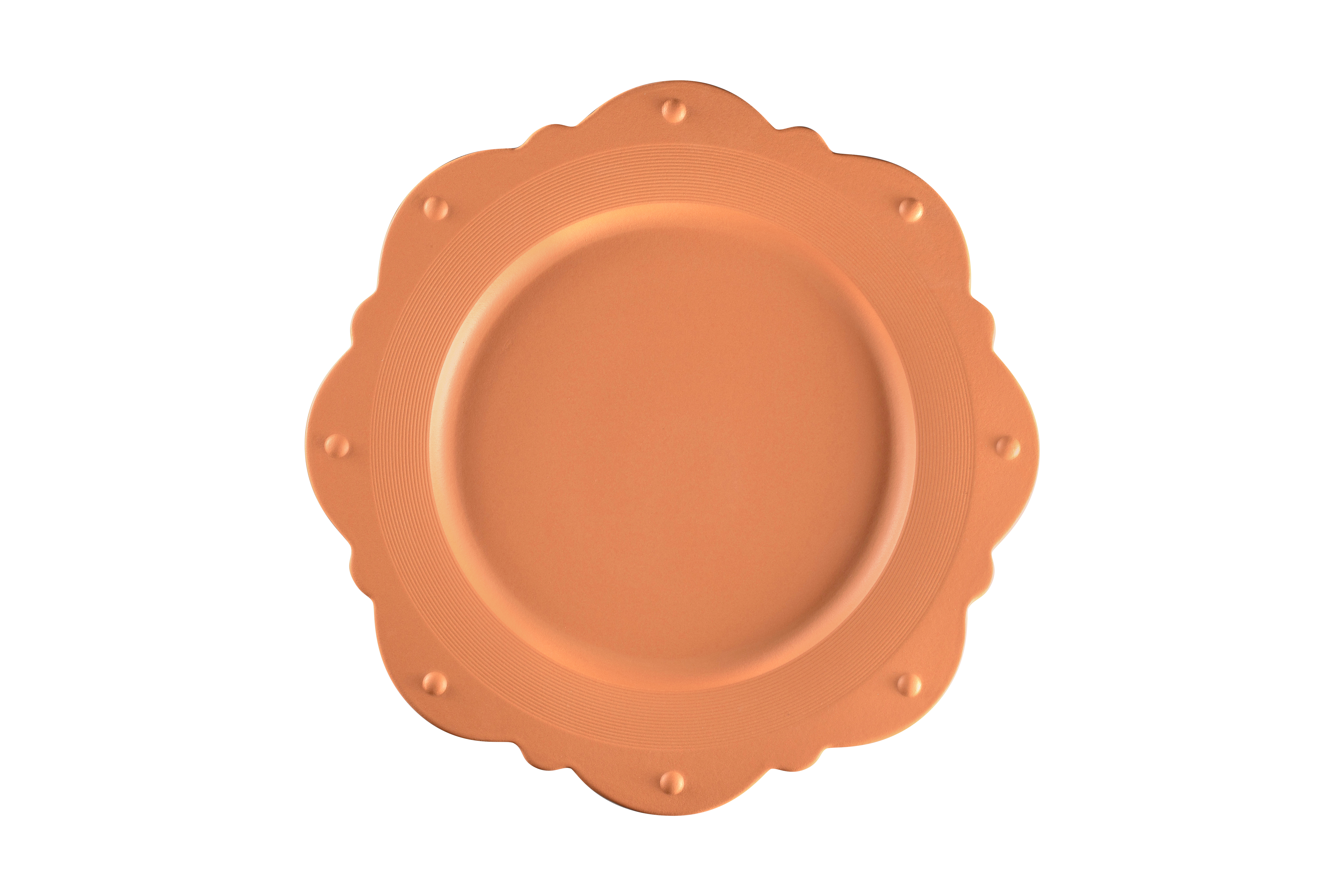 Teller festoniert Ø33,1cm H2,4cm TERO PRIMA terracotta