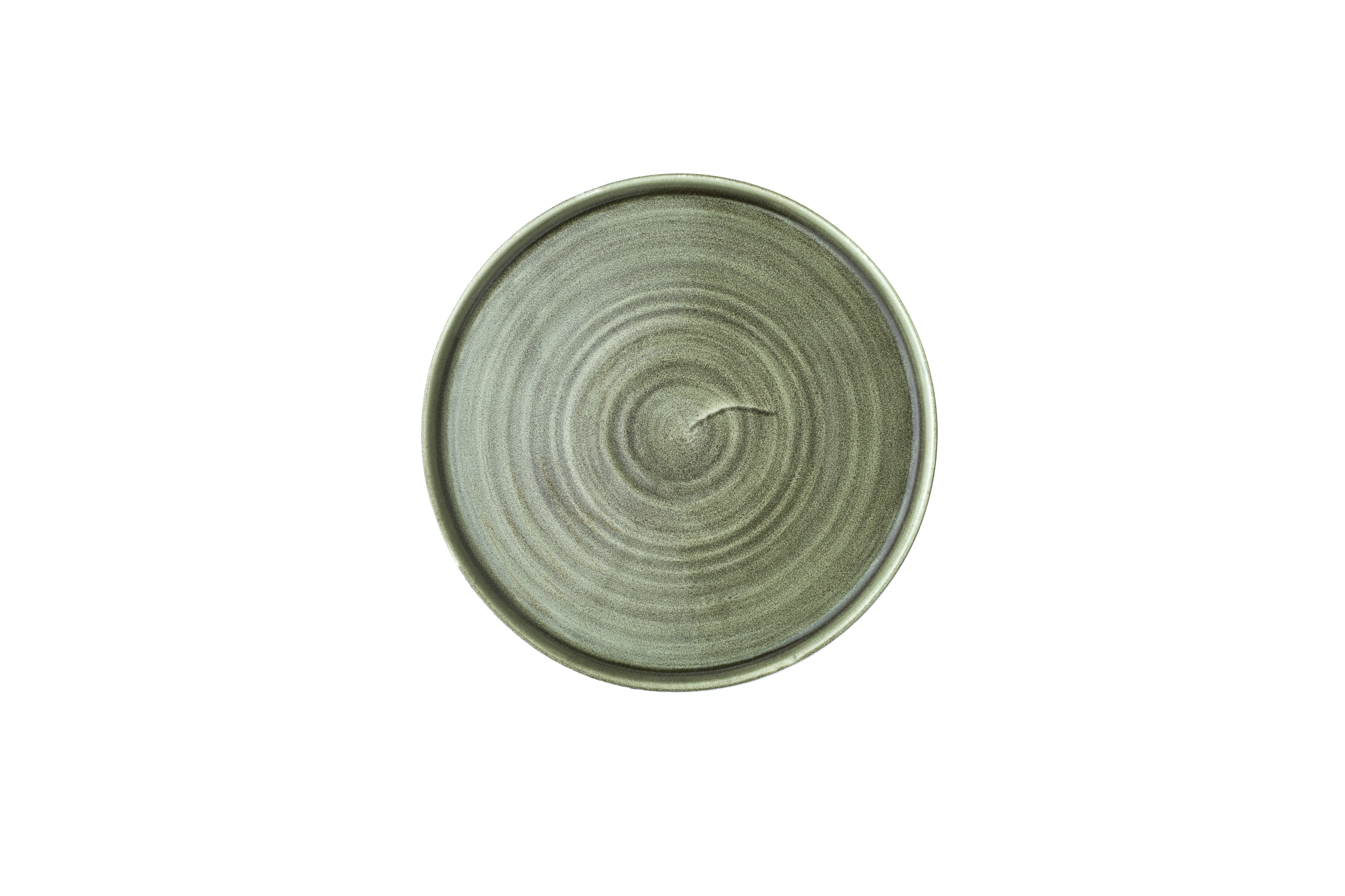 Teller flach walled 26cm STONECAST burnished green