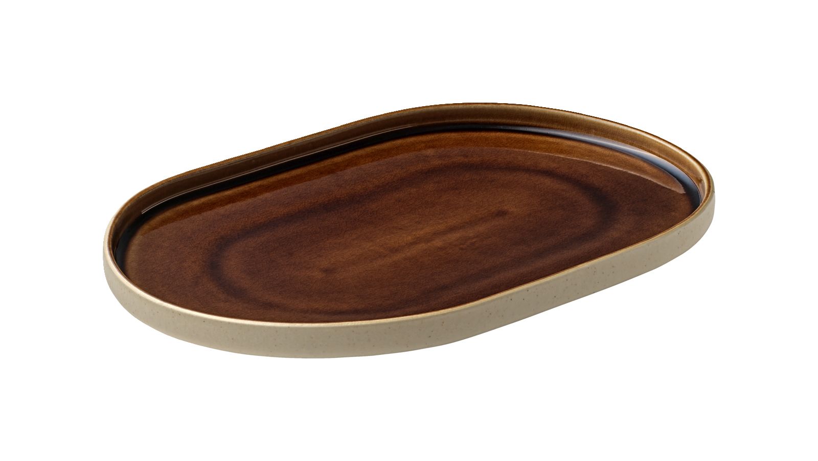 Platte oval 30cm NARA braun