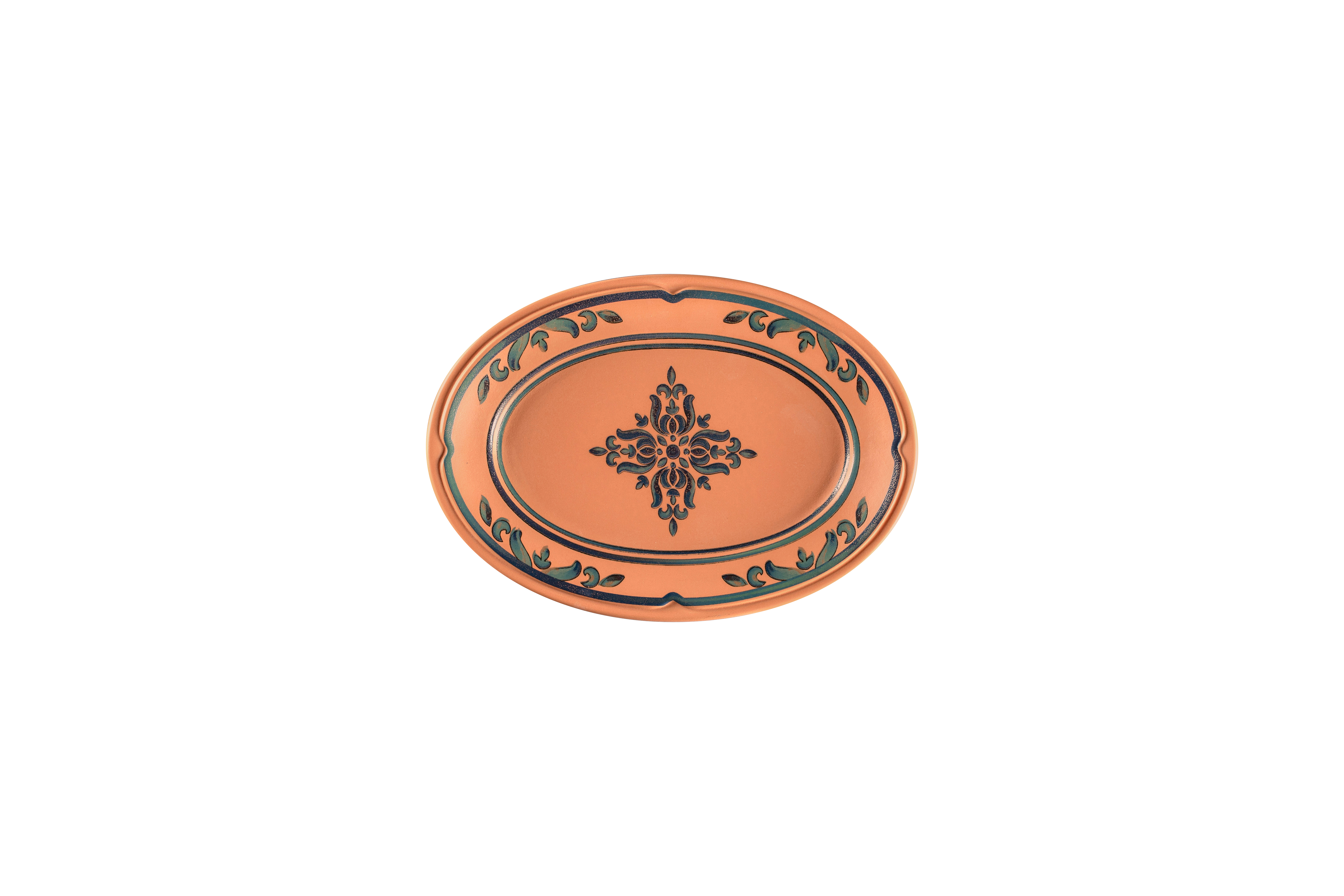 Teller oval 22x14,1x2,1cm TERO OSTIA decorated terracotta