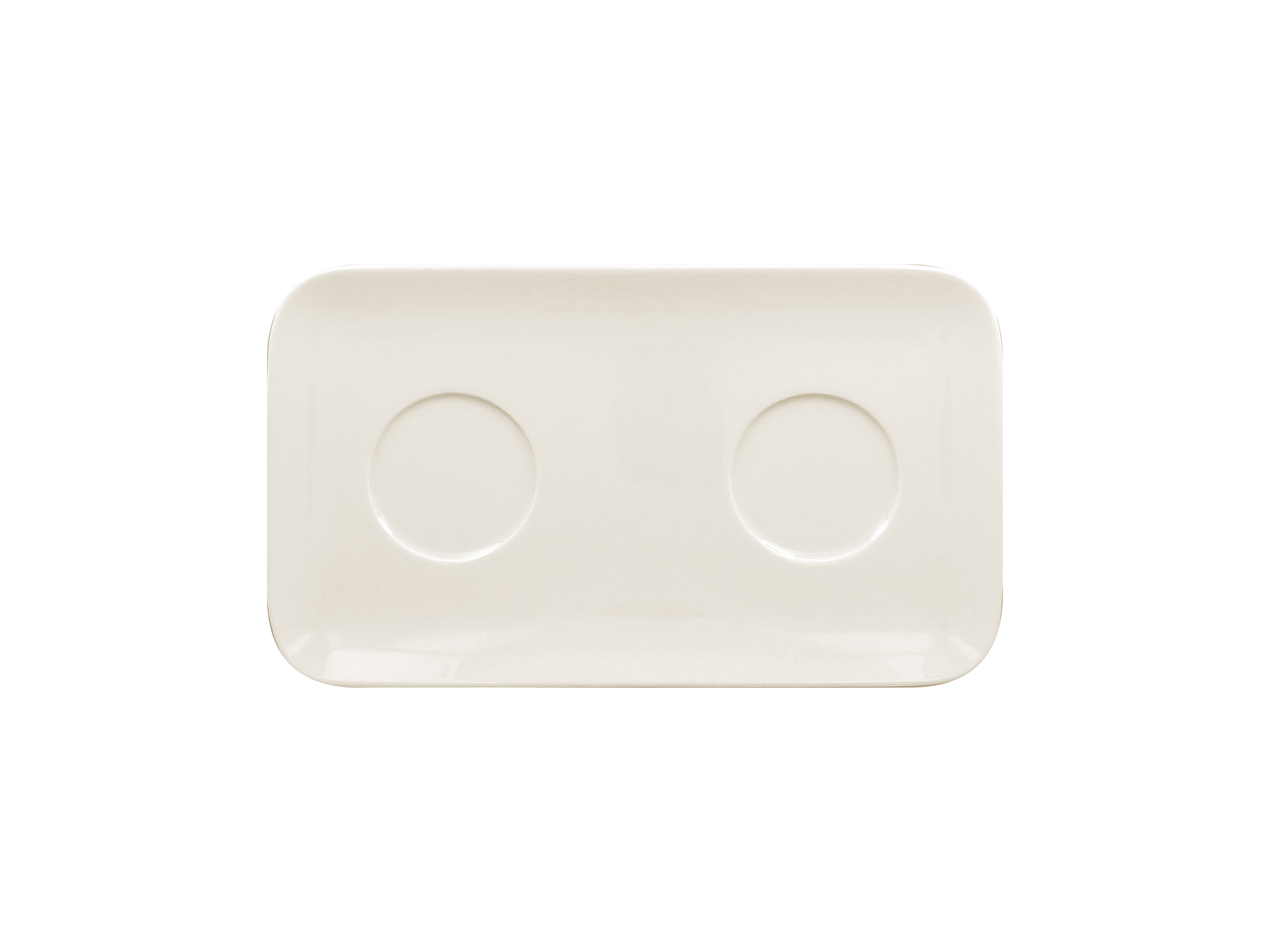 Platte eckig 2 Ringe 31x18x2cm AUREA white