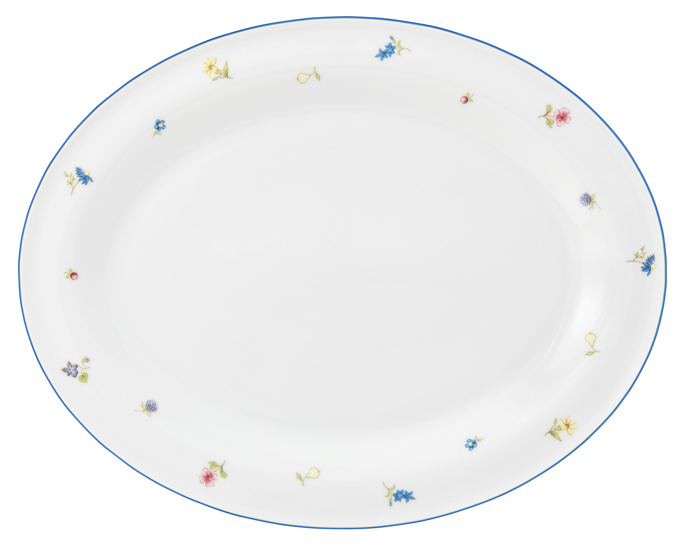 Platte oval oval 35cm COMMUNITY streublume blaue linie
