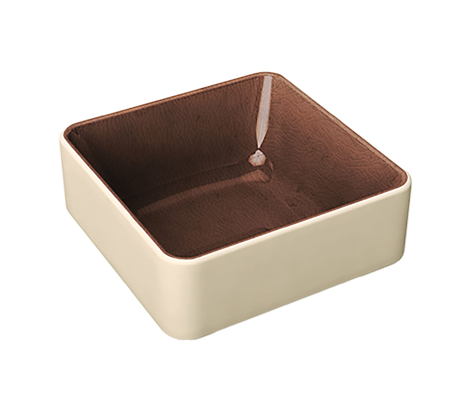 Schale tief eckig 9x9 cm NARA braun