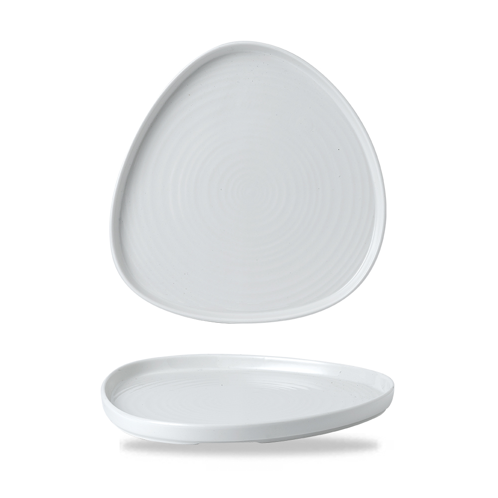 152879 Teller dreieckig walled 26cm CHEFS' PLATES white