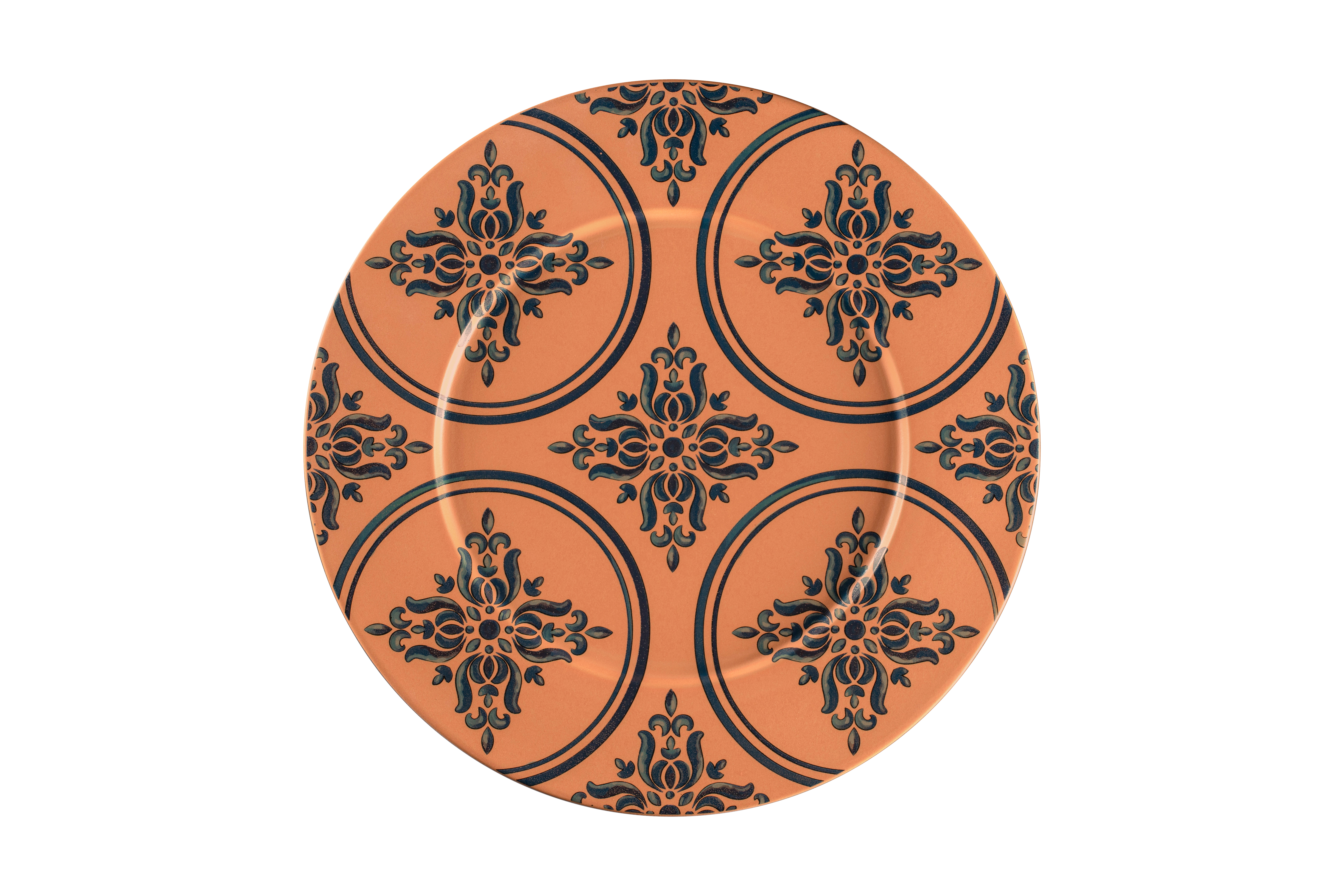 Teller flach Ø32,5cm H2,5cm TERO OSTIA decorated terracotta