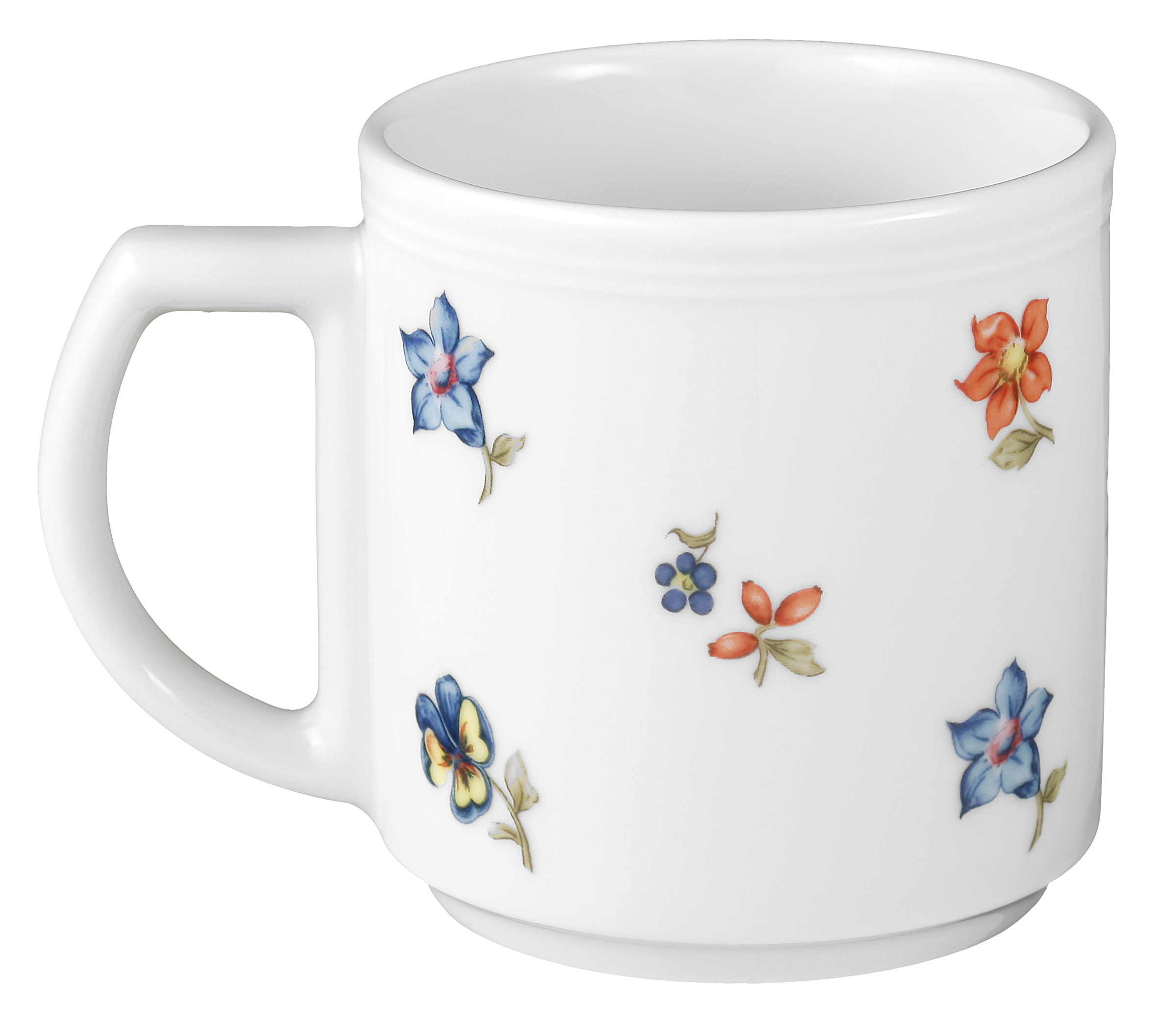 Becher rund mit Relief mit Henkel 0,25l VITALIS streublume