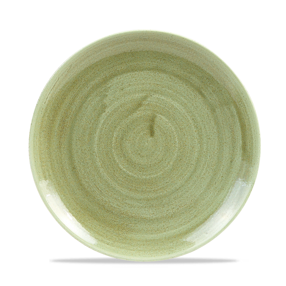 Teller flach coup 22cm STONECAST PATINA burnished green