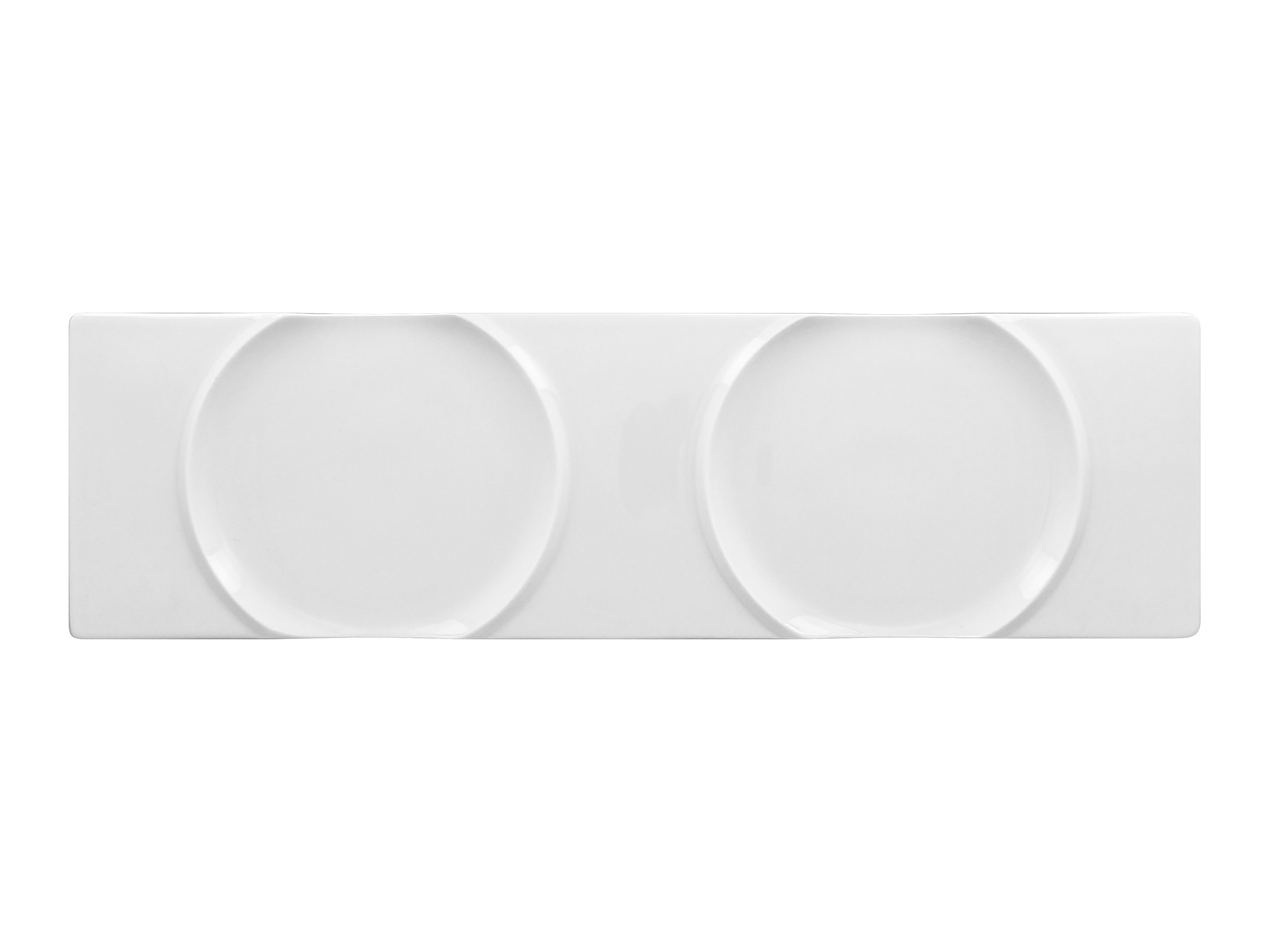 Gourmetplatte mit Cloche cm 41x12x1,5cm MOON white