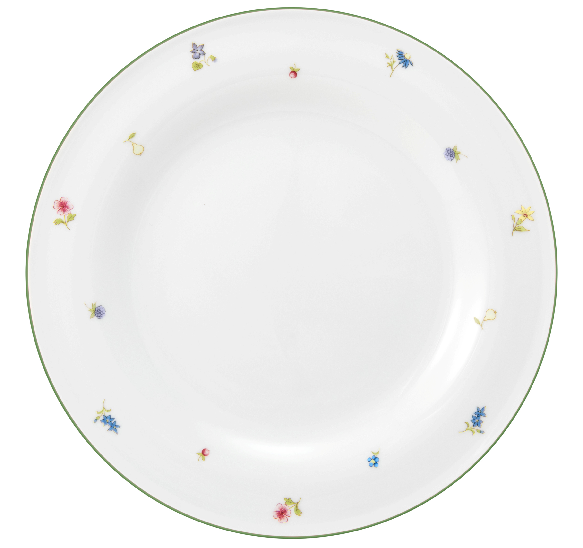 Teller rund flach 28cm COMMUNITY streublume grüne linie