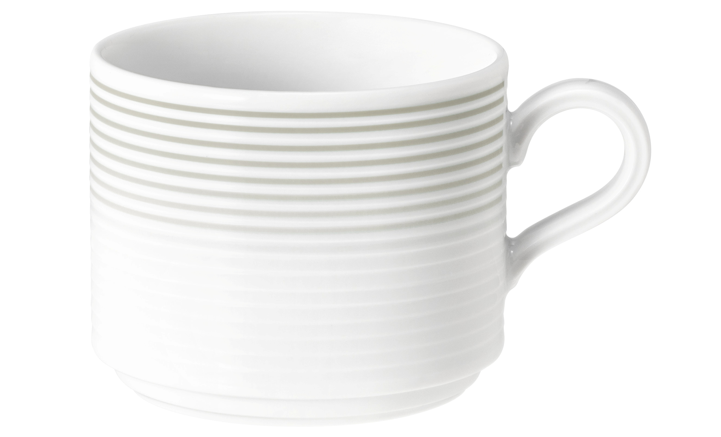 Milchkaffeetasse rund mit Relief 0,25l BLUES perlgrau