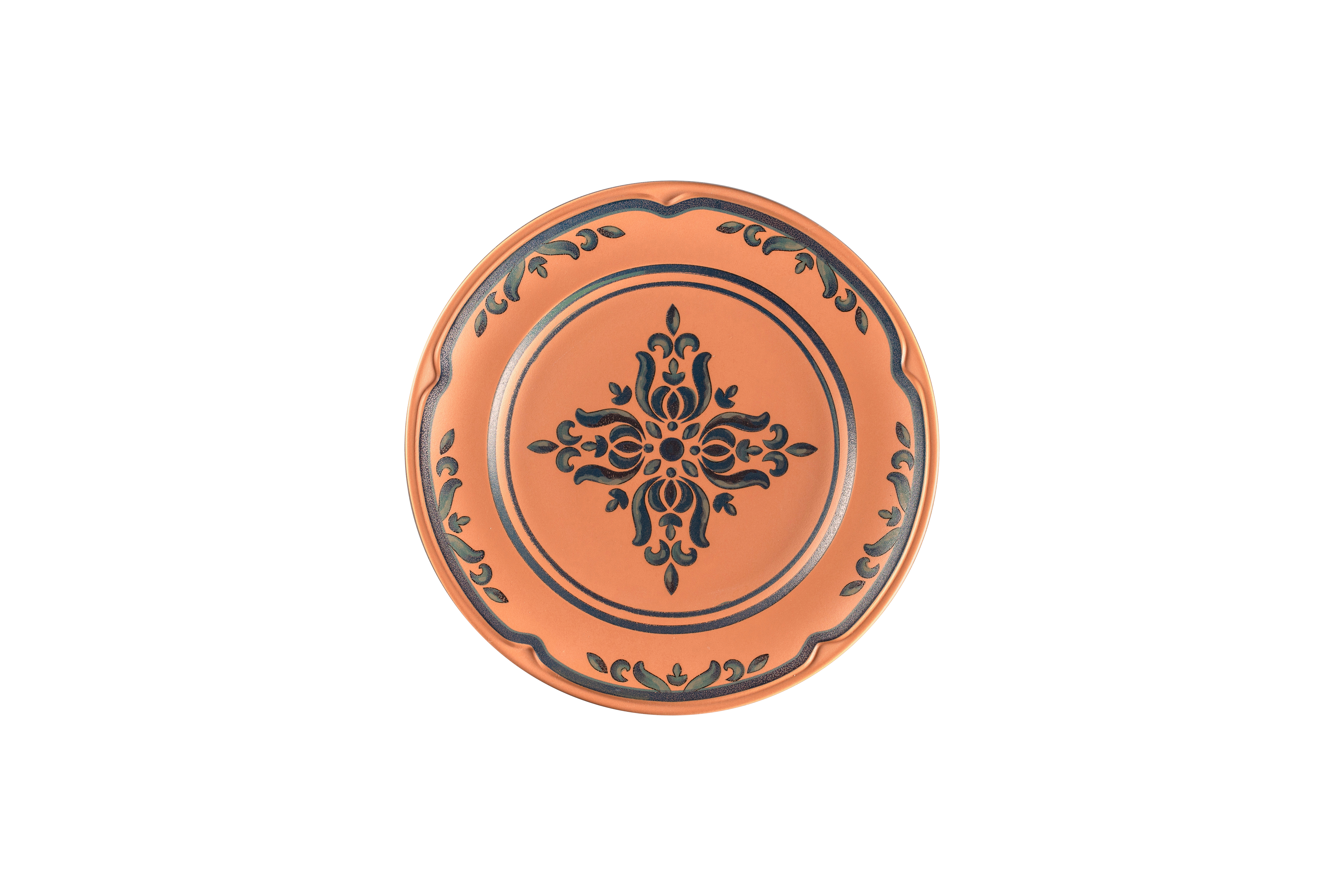 Teller flach Ø23,7cm H2,5cm TERO OSTIA decorated terracotta