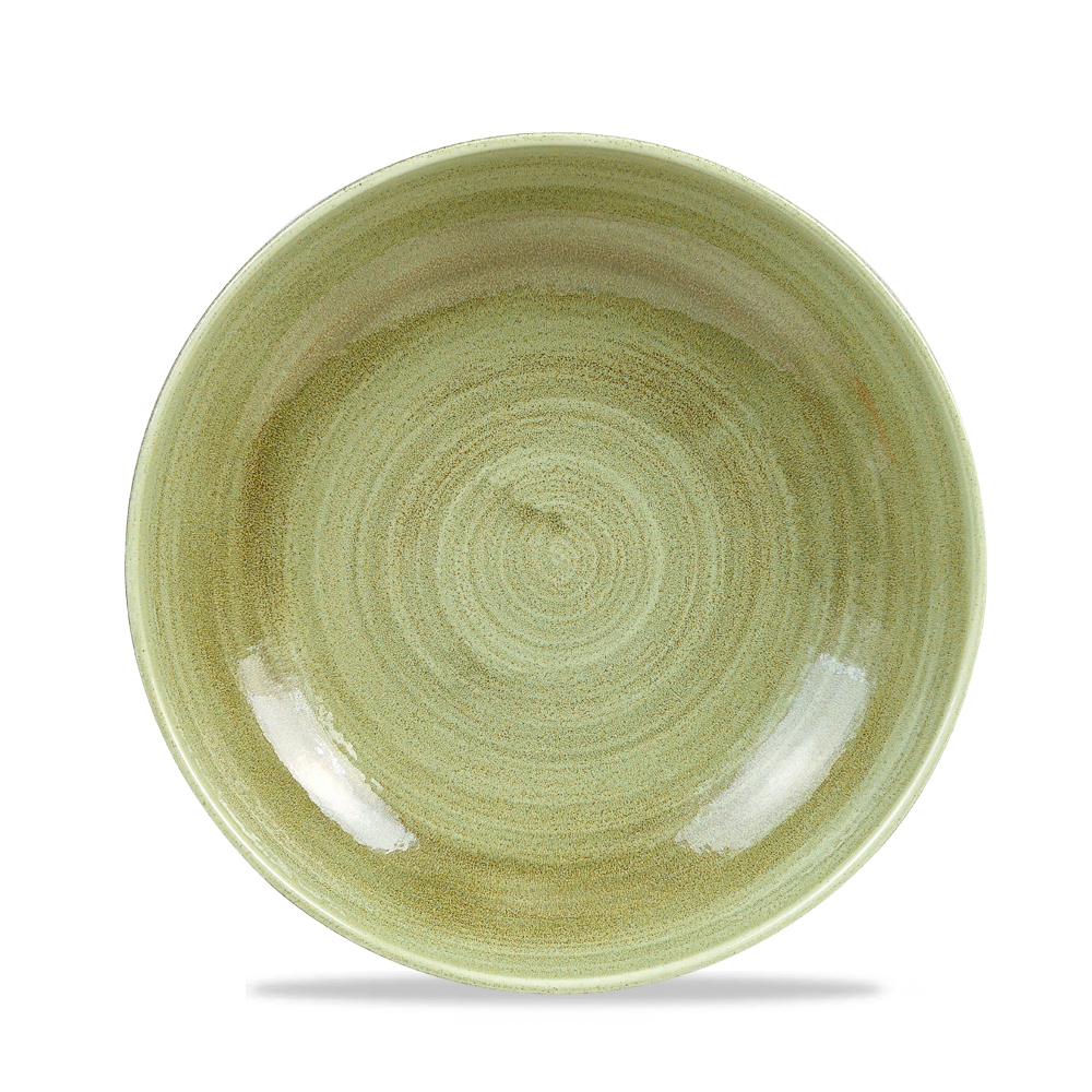 Teller tief coup 25cm STONECAST PATINA burnished green