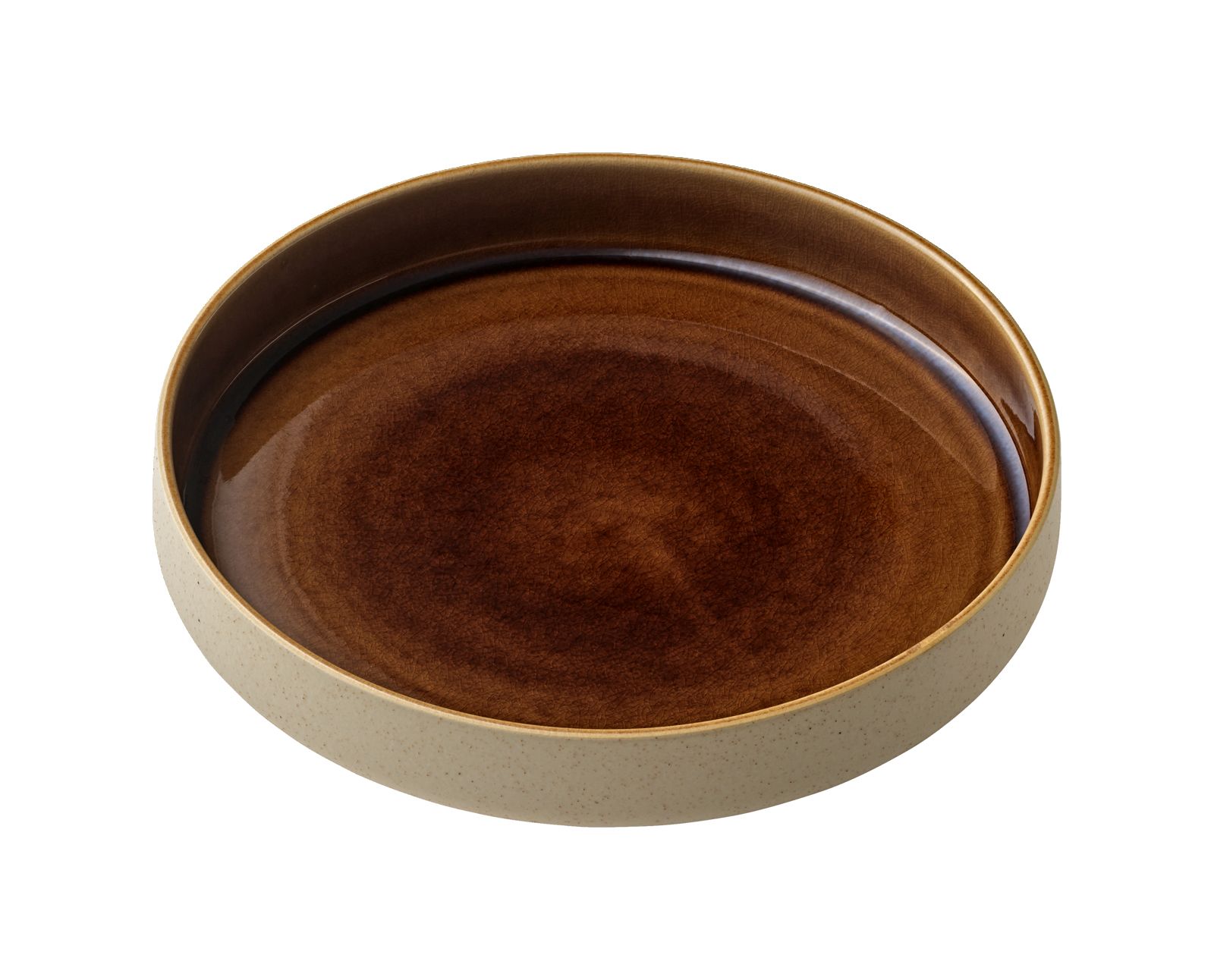 Teller tief rund hoher Rand 24cm NARA braun