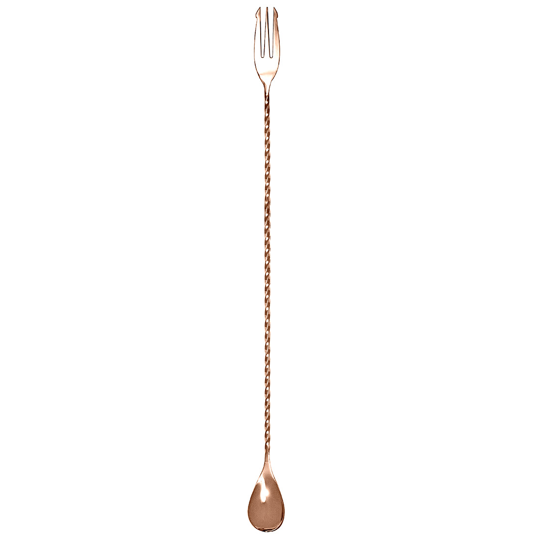 Barlöffel mit Gabel Edelstahl kupferfarben 40 cm