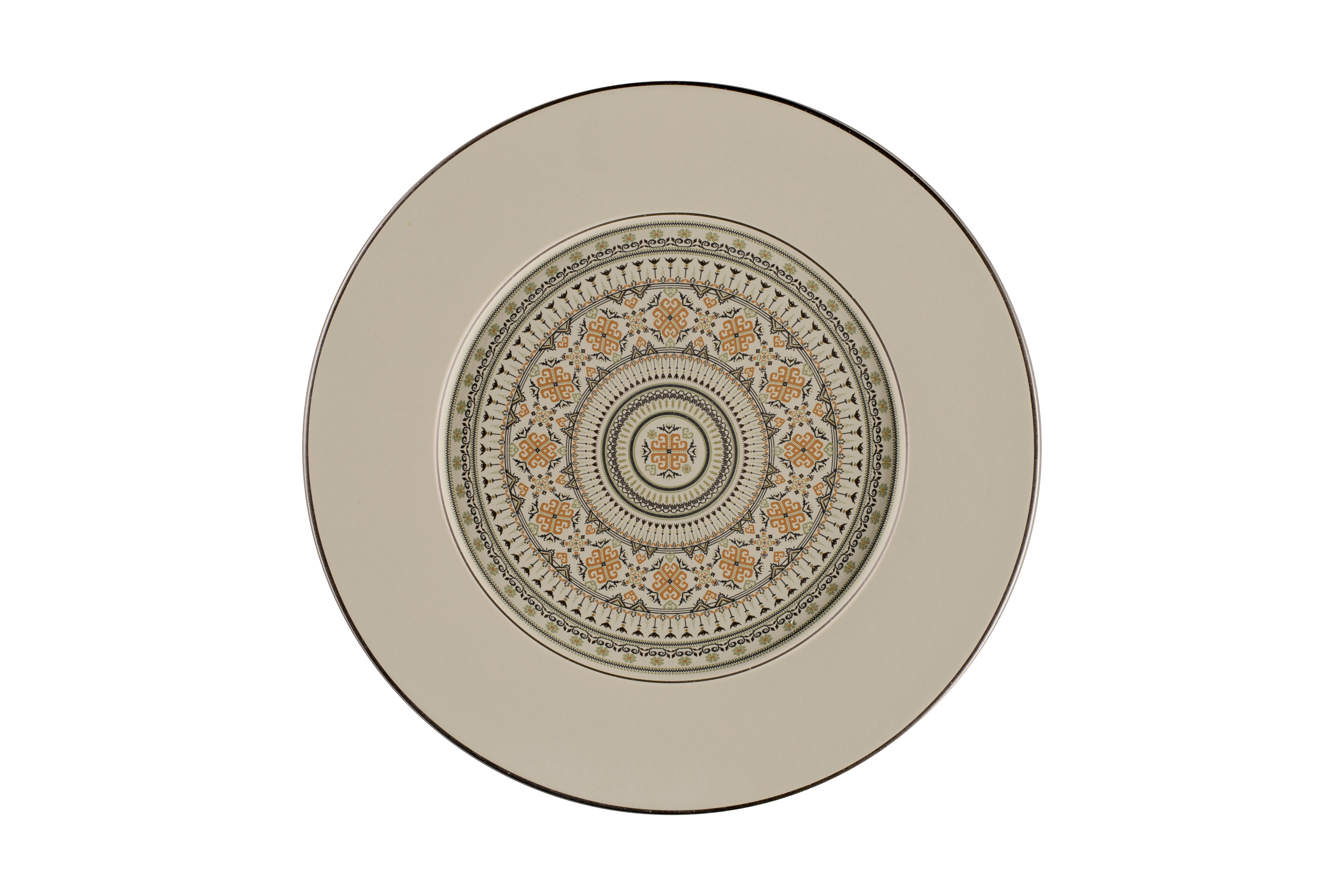 Teller flach Ø32,5cm H2,5cm ARGILA GENOA decorated grey