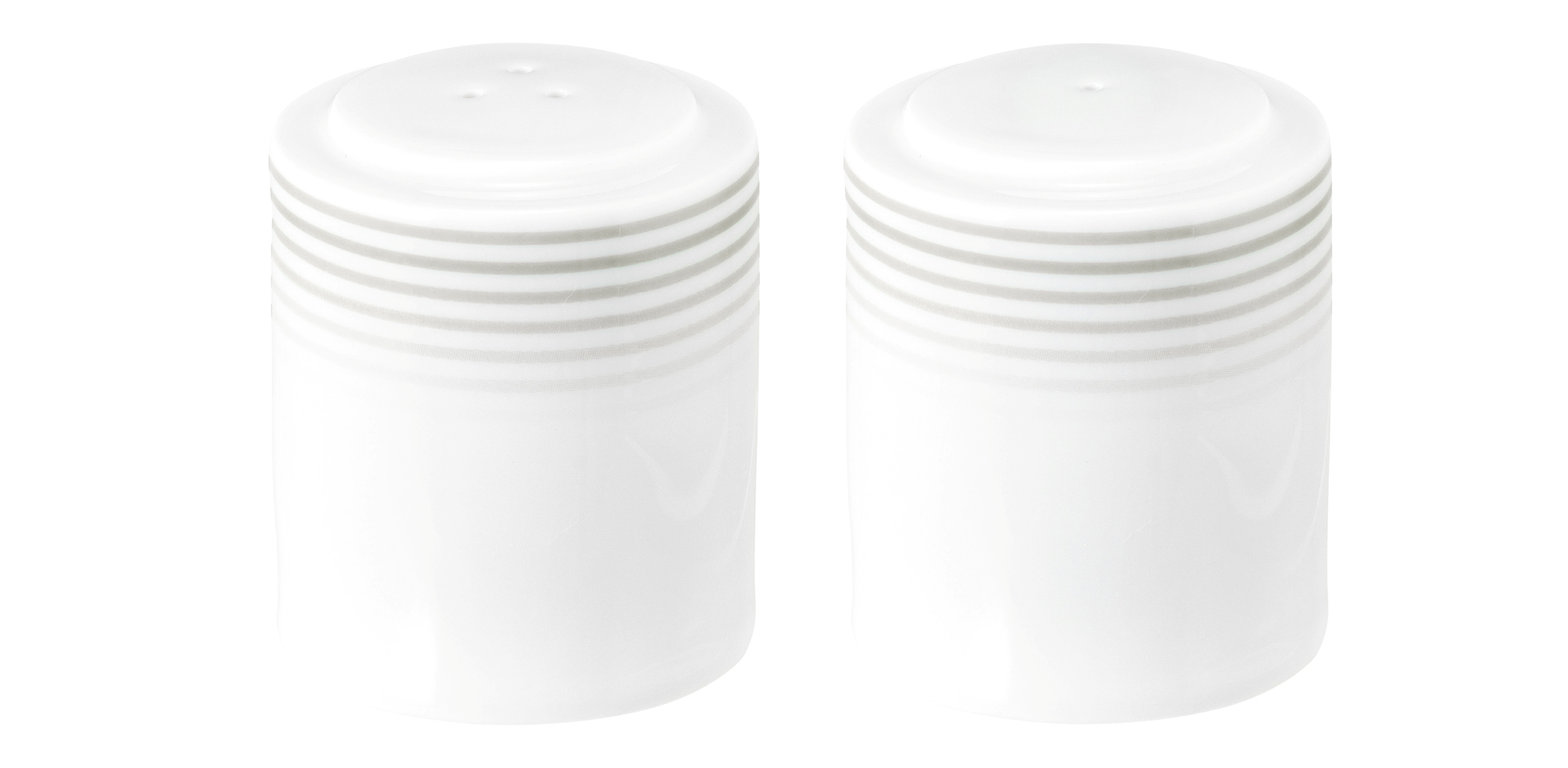 Garnitur rund Salz und Pfeffer (glatt) BLUES perlgrau