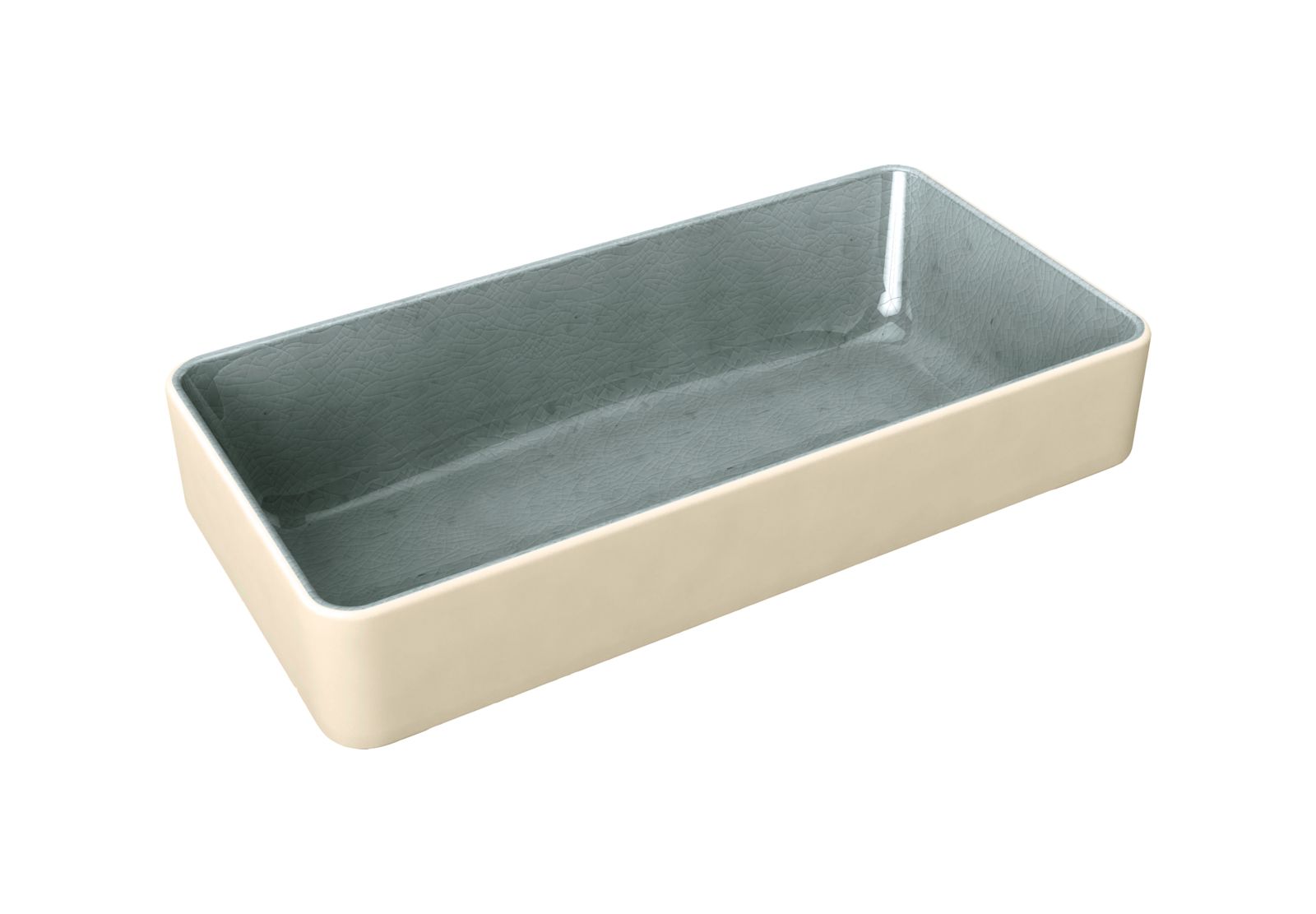 Schale tief eckig 18x9cm NARA grau