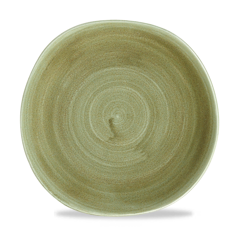 Teller flach Organic 26cm STONECAST PATINA burnished green