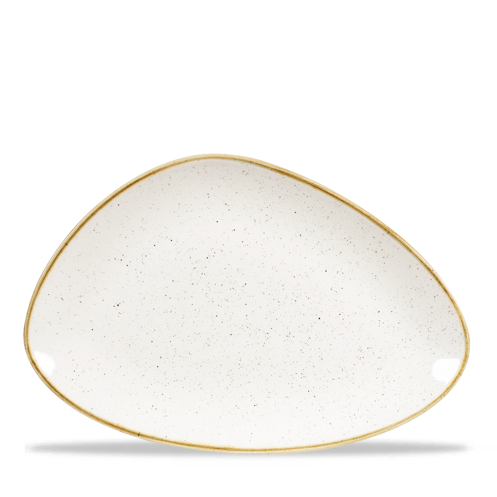 Platte dreieckig 30,4x20,5cm STONECAST barley white