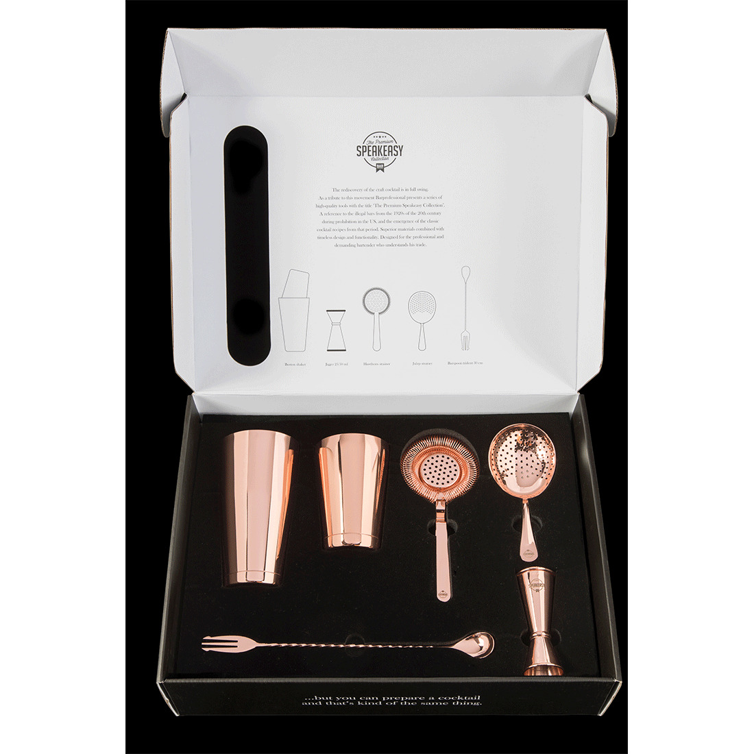 Cocktail Box Edelstahl kupferfarben
