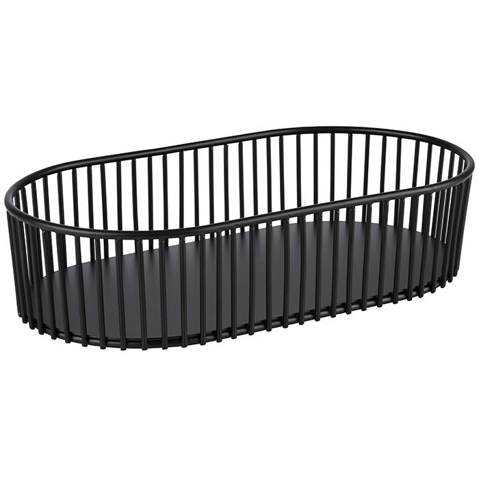 Korb oval 16x29cm H: 7cm URBAN Metall schwarz