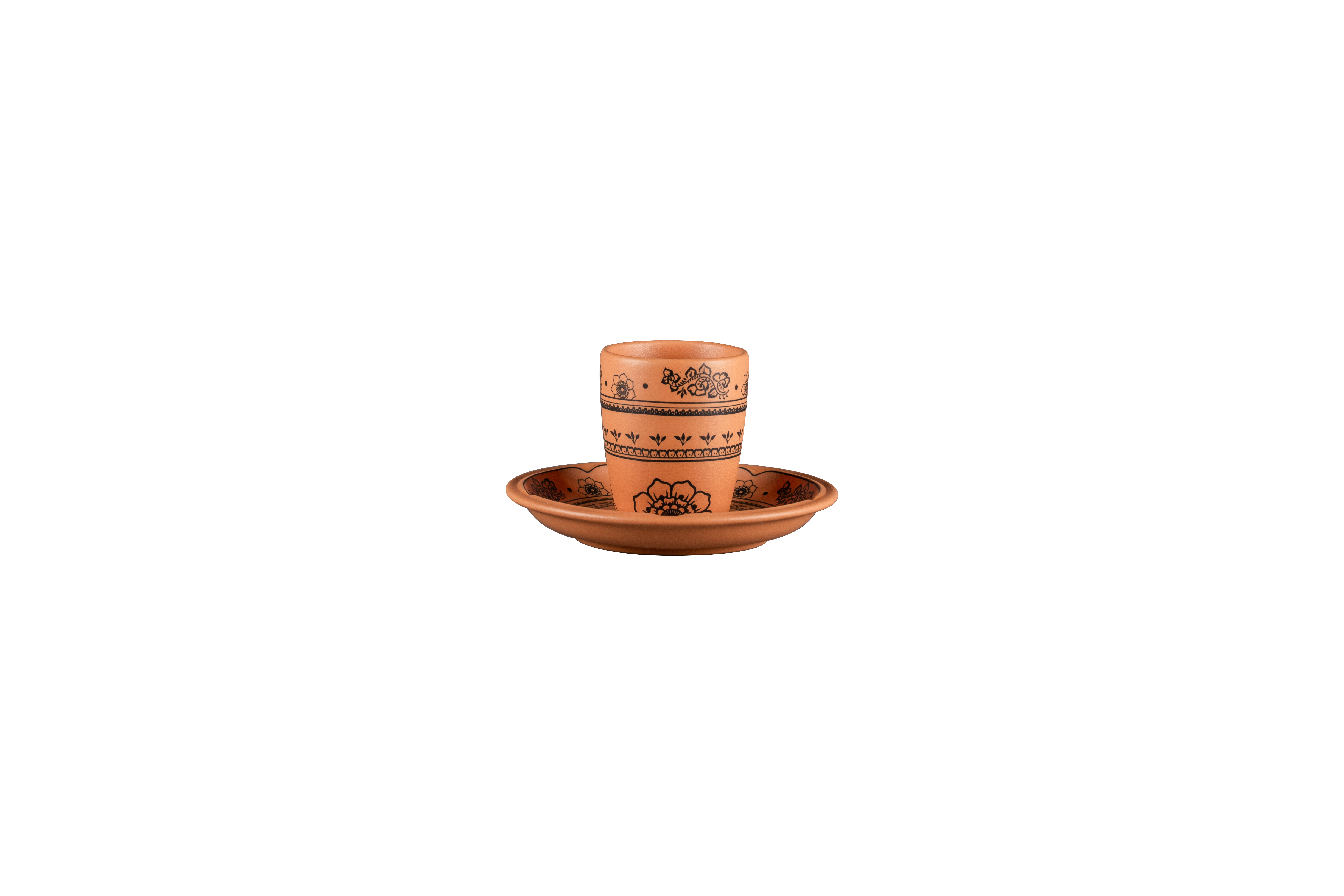 Espressotasse ohne Henkel Ø5,8cm H6,9cm 0,09L TERO ALEXANDRIA decorated terracotta