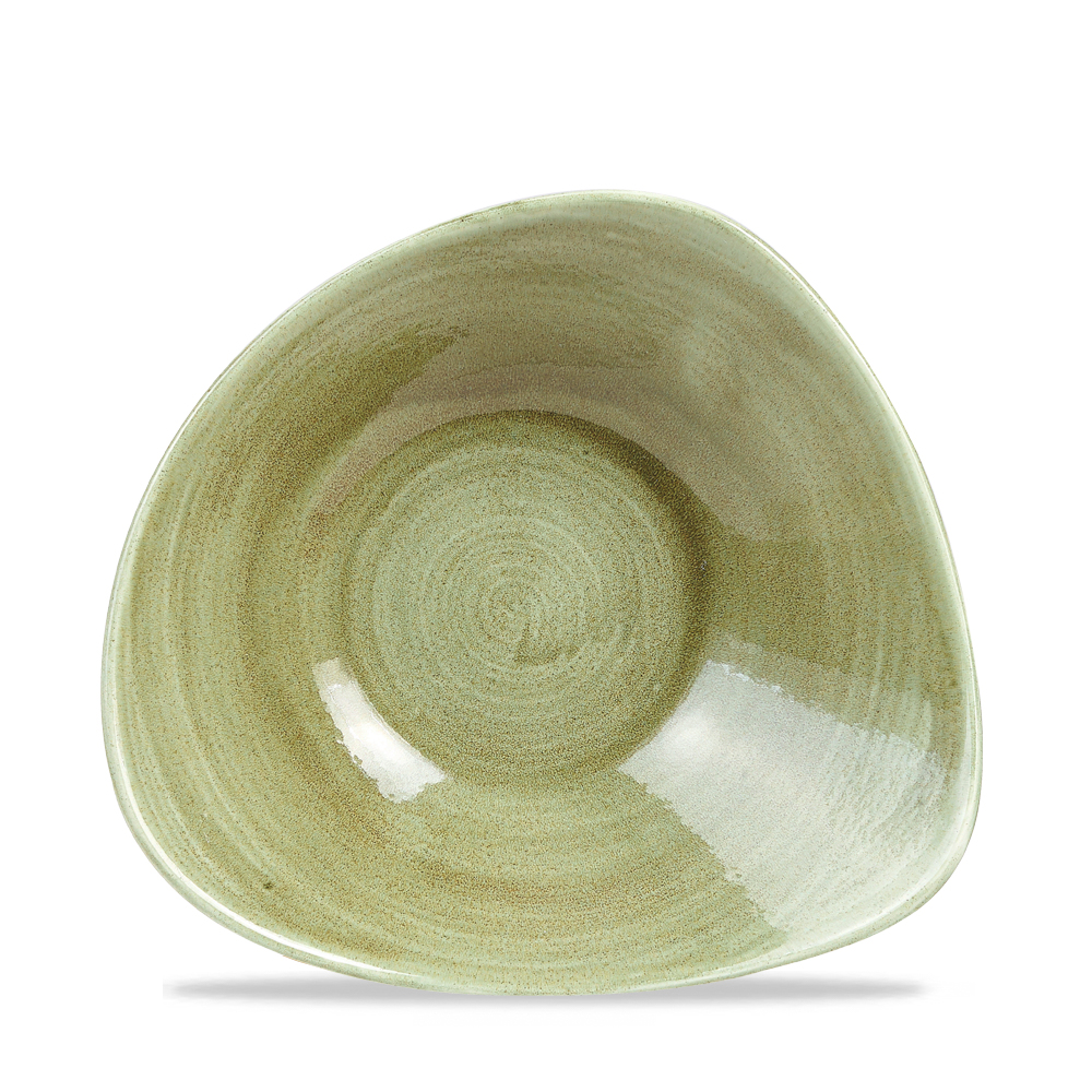 Schale dreieckig 24cm STONECAST PATINA burnished green