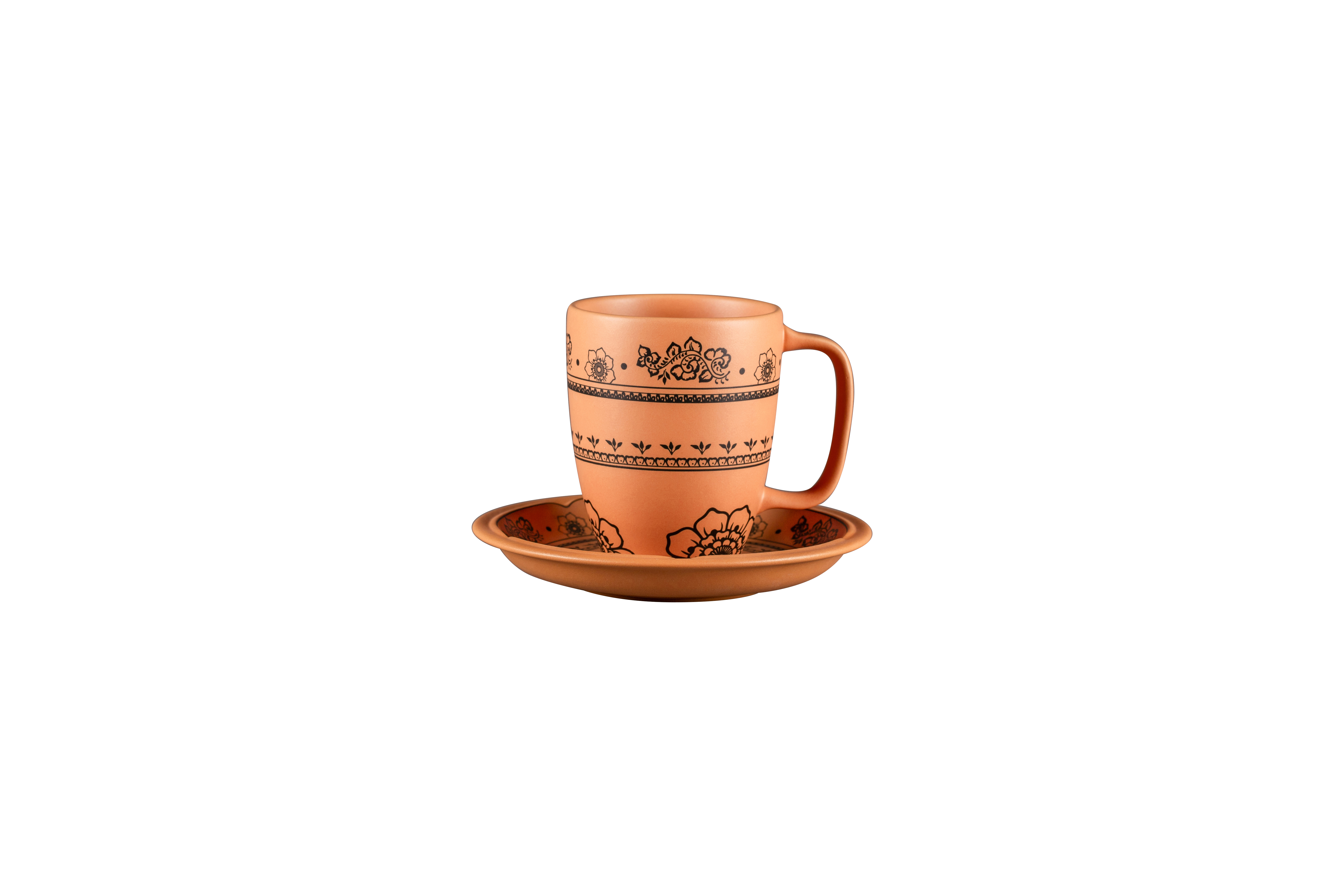 Kaffeebecher Ø8cm H10,1cm 0,3L TERO ALEXANDRIA decorated terracotta