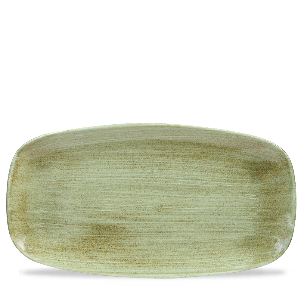 Platte eckig 35x19cm STONECAST PATINA burnished green