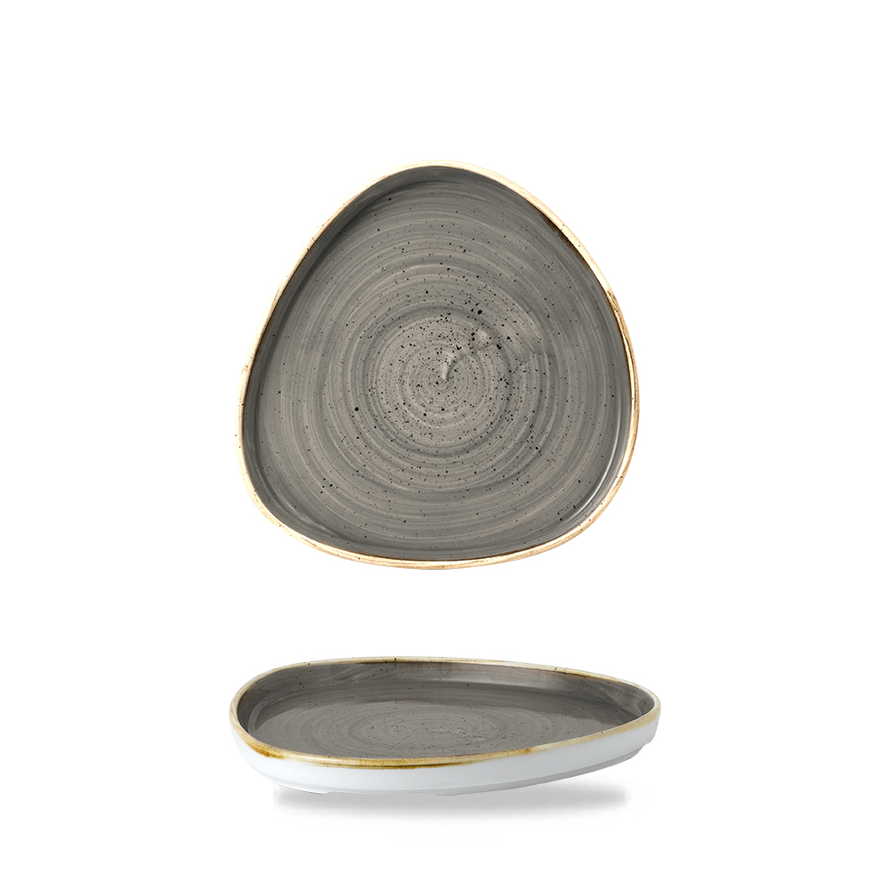 Teller dreieckig walled 20cm STONECAST grey