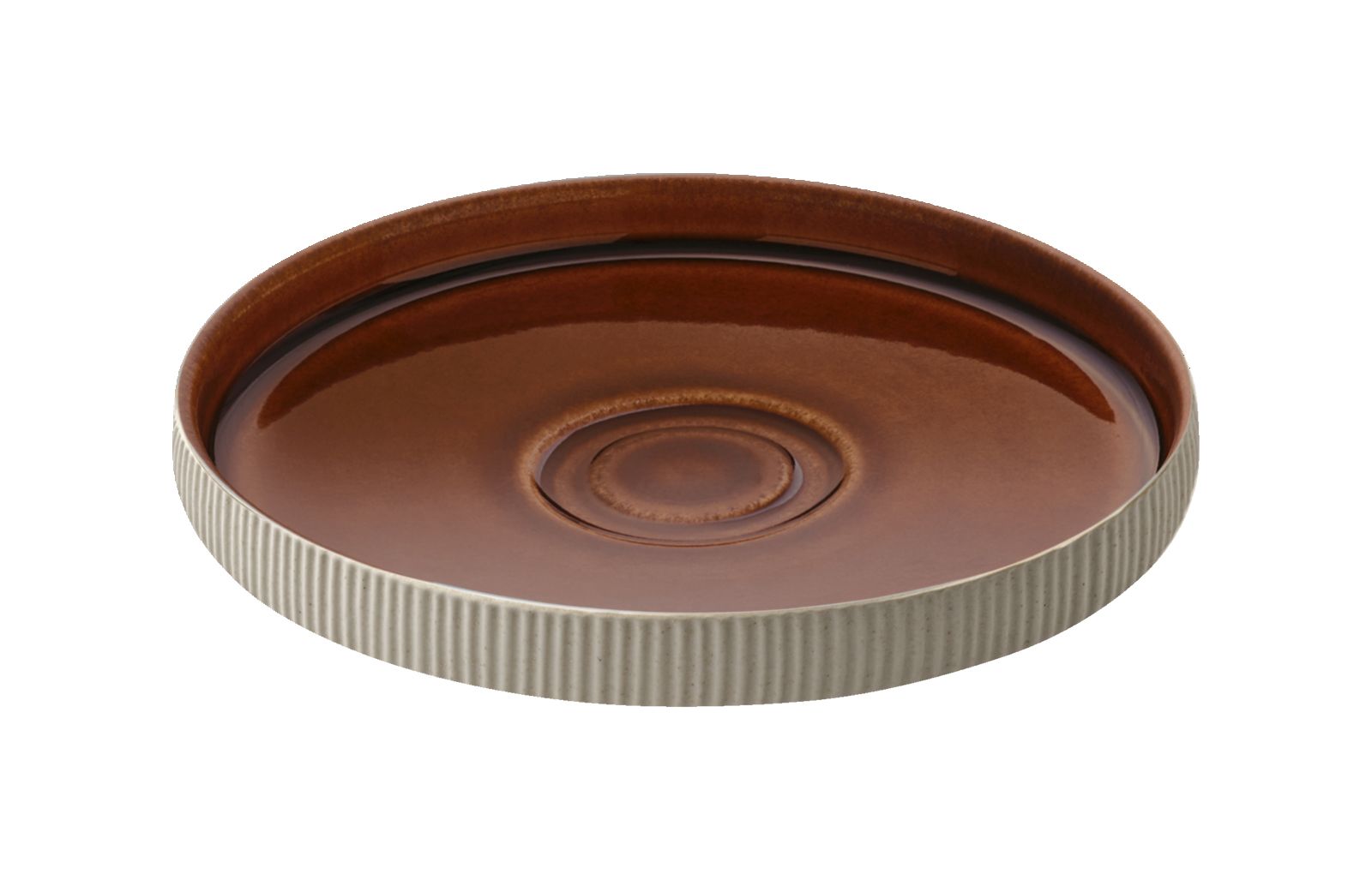 Untertasse rund 15cm NARA RELIEF braun