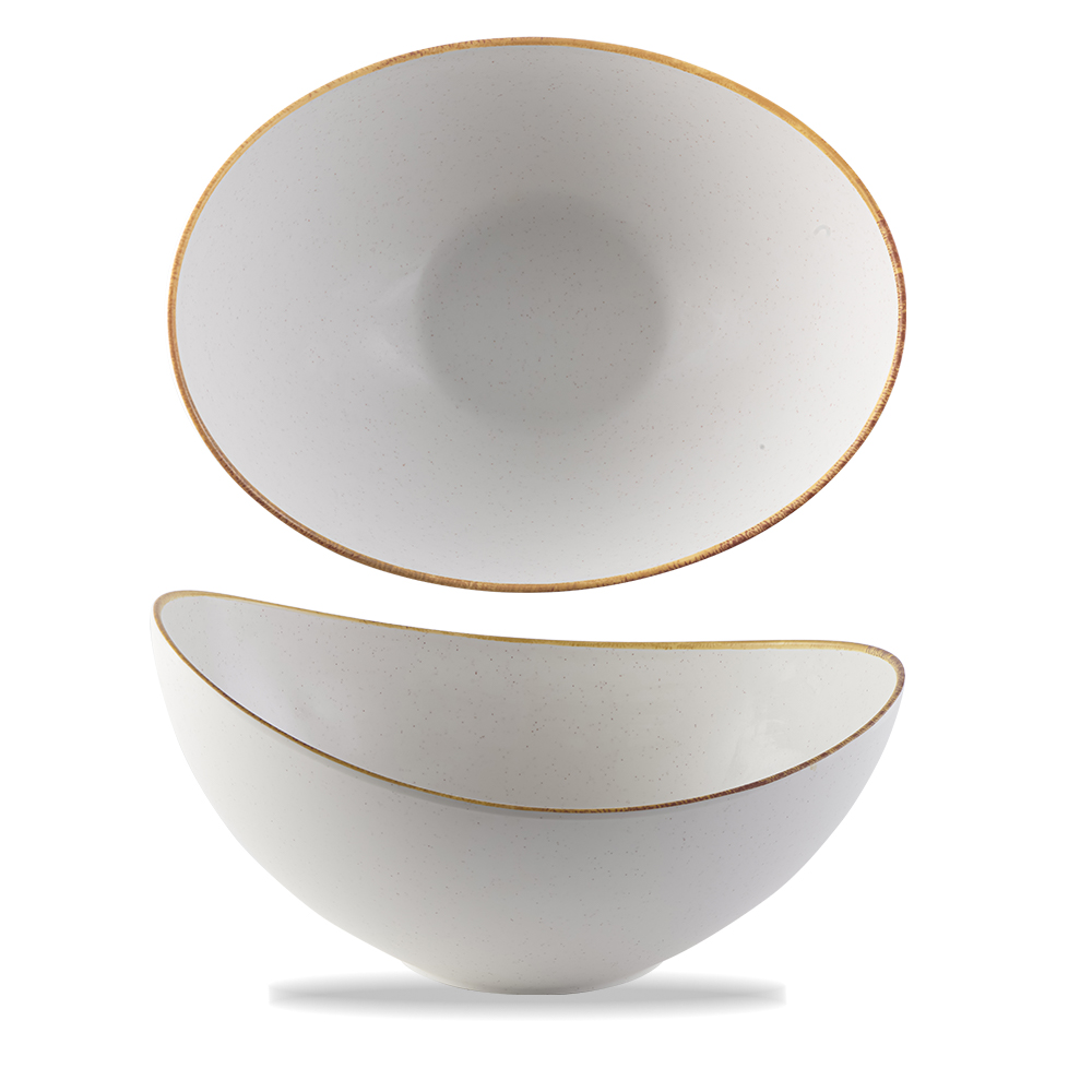Schale Moonstone rund 35,5cm STONECAST MELAMIN Barley White
