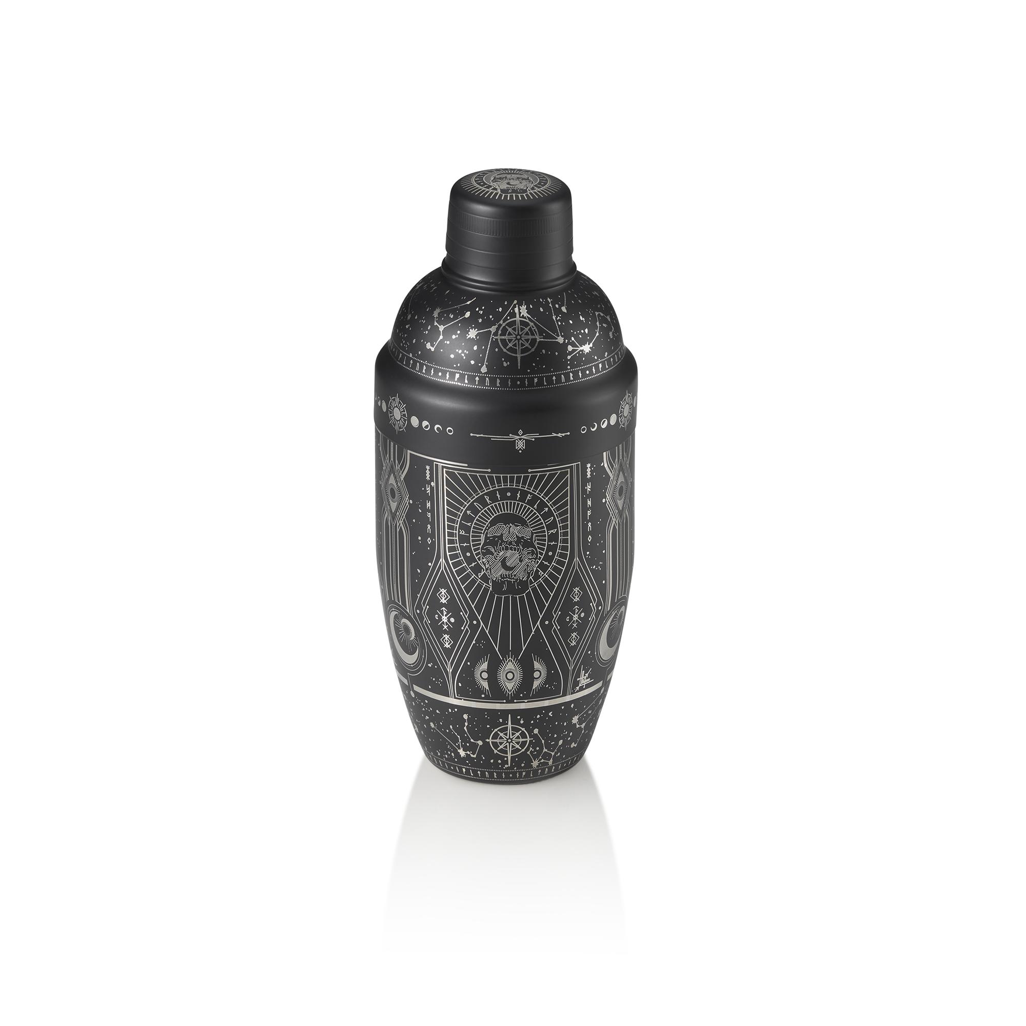 Shaker Tattoo 0,5l Ø8,5cm NOCTURN 18/8 schwarz/gold