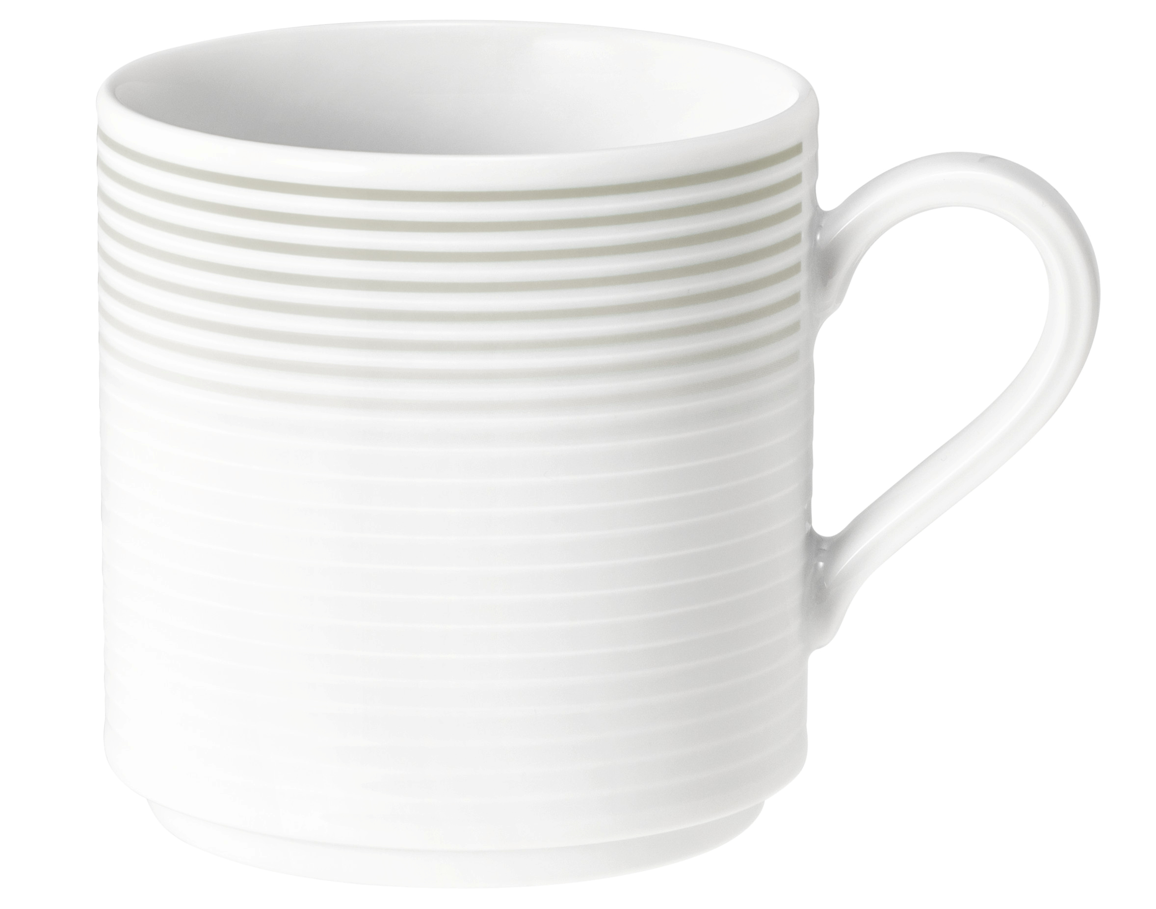 Becher rund mit Relief mit Henkel 0,28l BLUES perlgrau