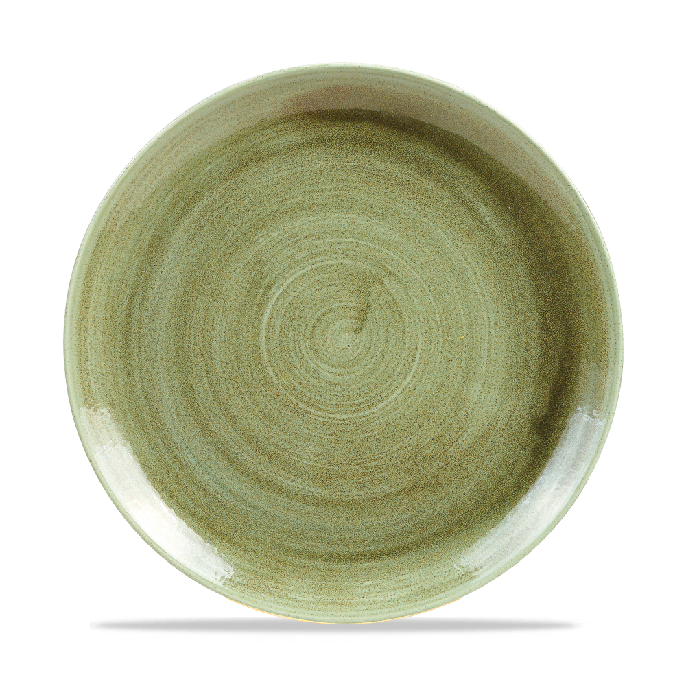 Teller flach coup 26cm STONECAST PATINA burnished green