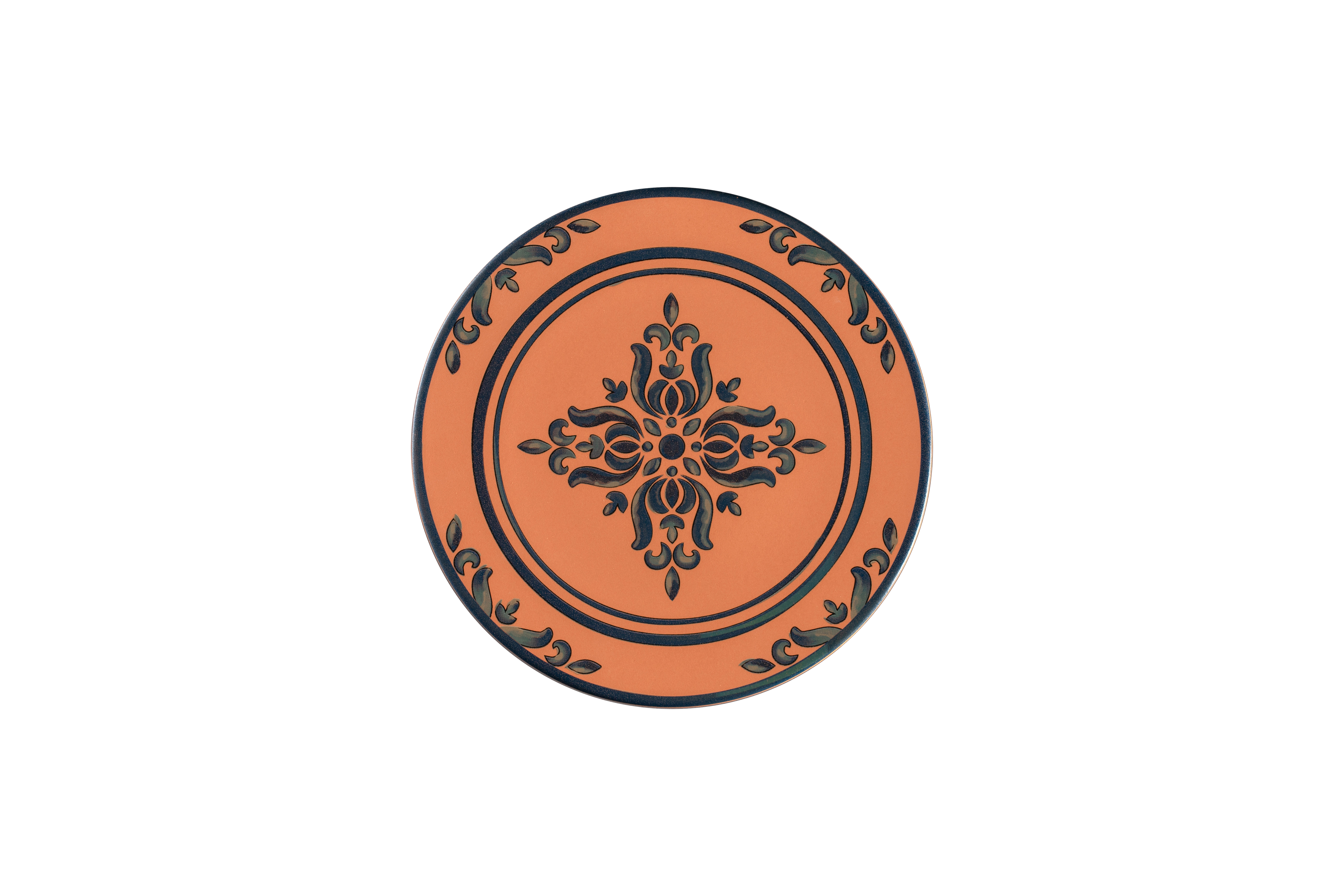 Teller flach Ø23,6cm H1,5cm TERO OSTIA decorated terracotta