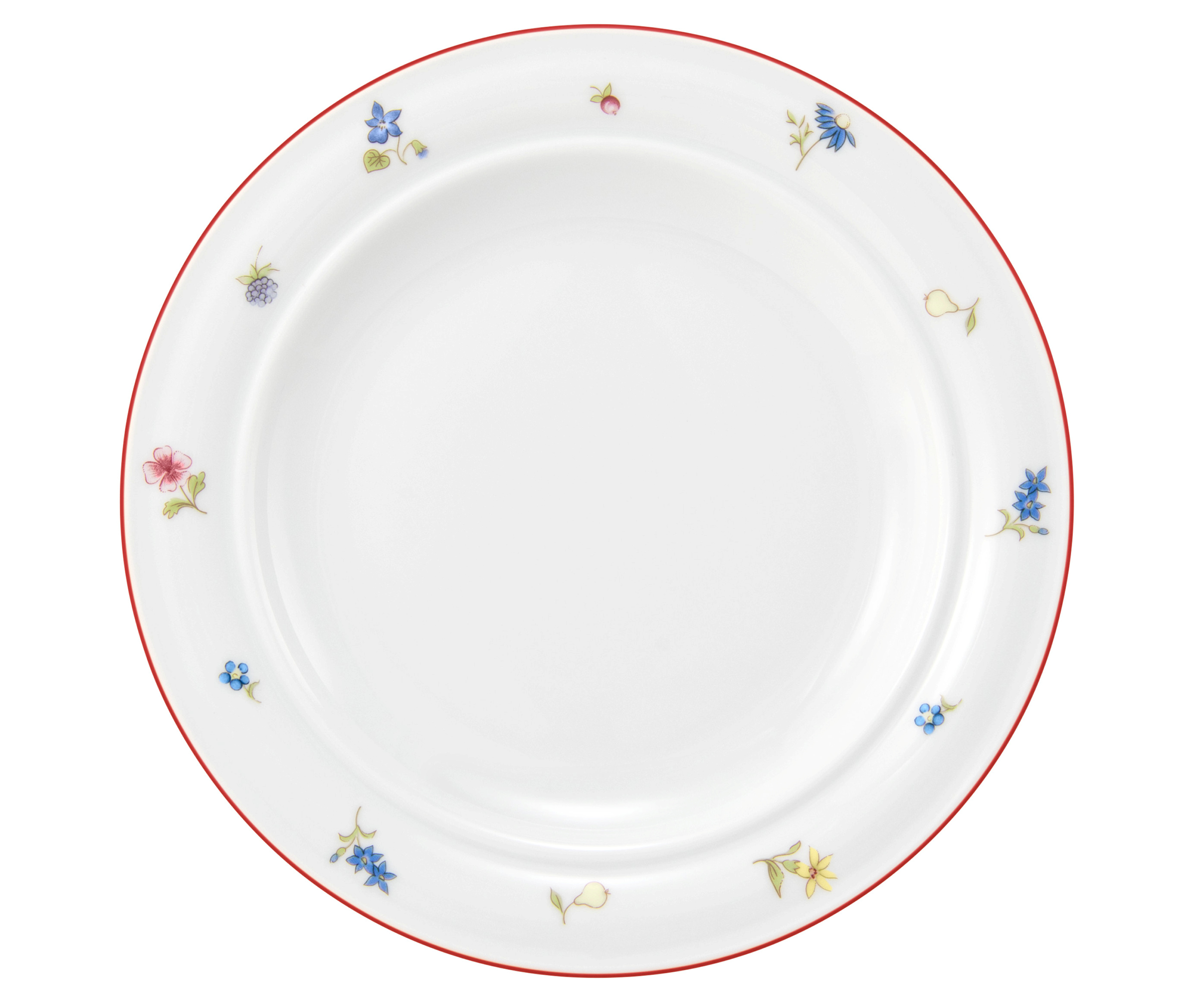 Teller rund flach 20cm Fahne COMMUNITY streublume rote linie