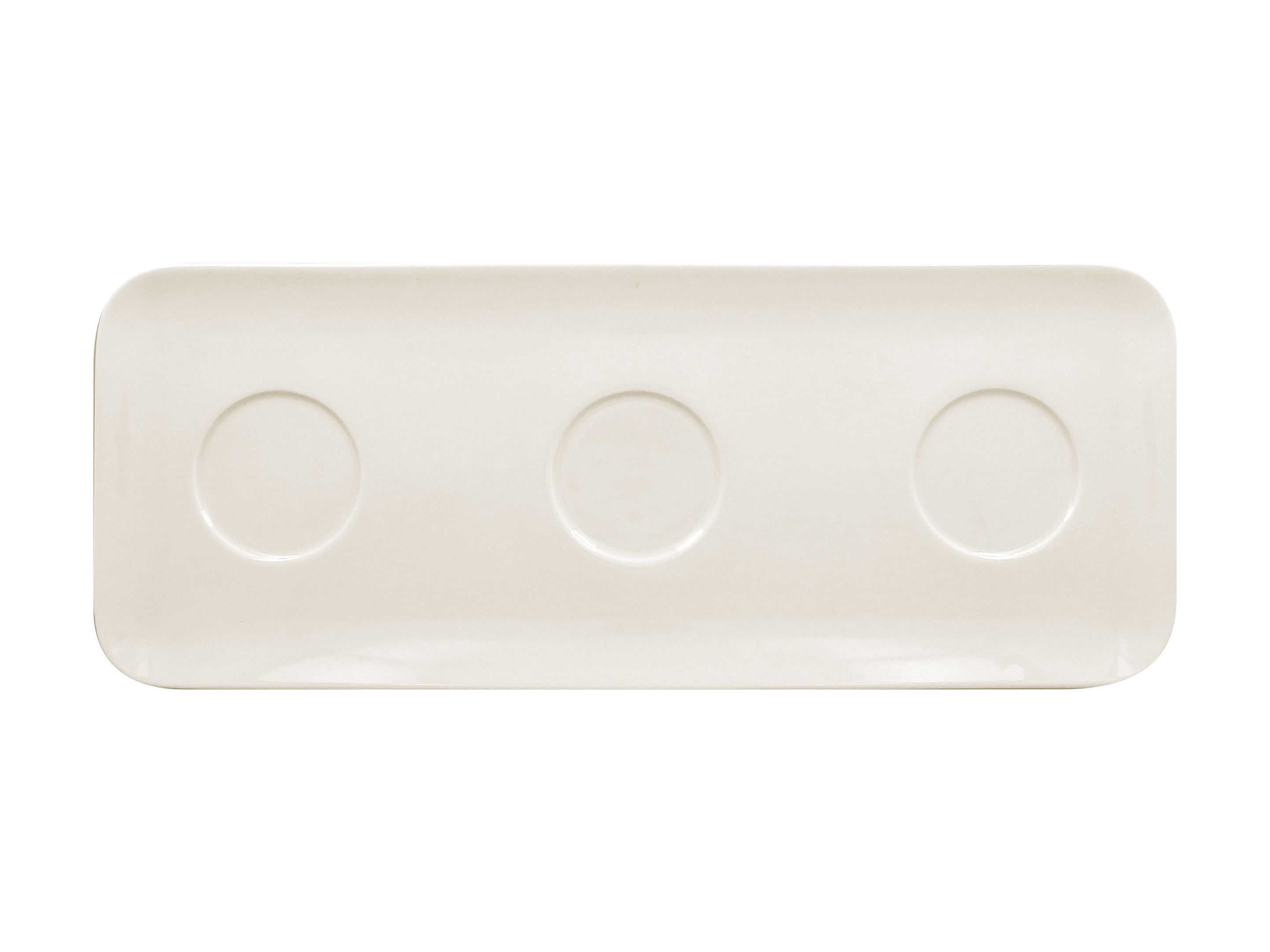 Platte eckig 3 Ringe 46x18x2cm AUREA white