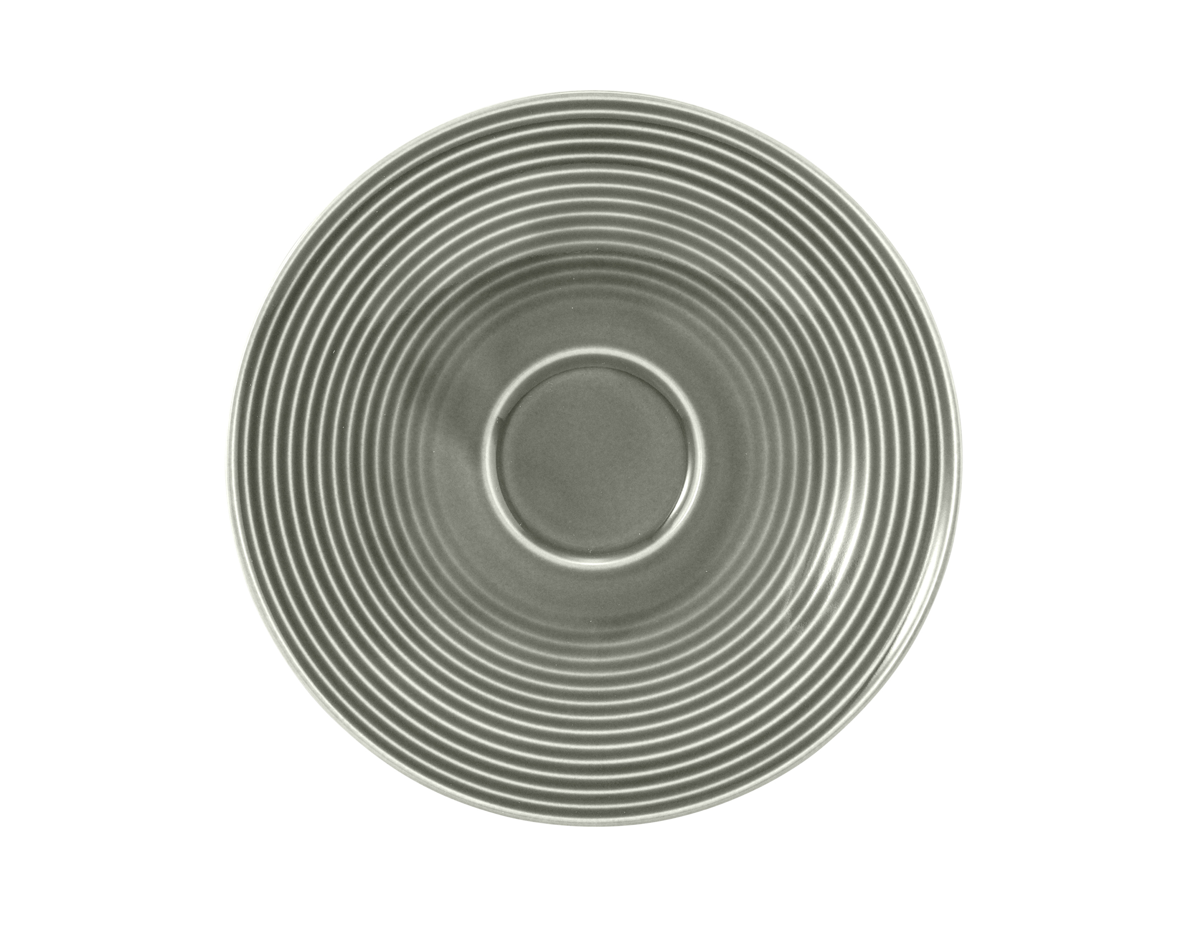 Kombiuntertasse rund mit Relief groß 16,5cm BEAT perlgrau