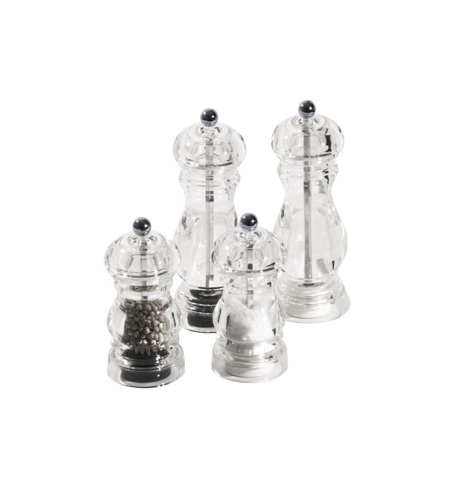 Salz-/Pfeffermühlen-Set D: 5,5 cm H: 12 cm Acryl