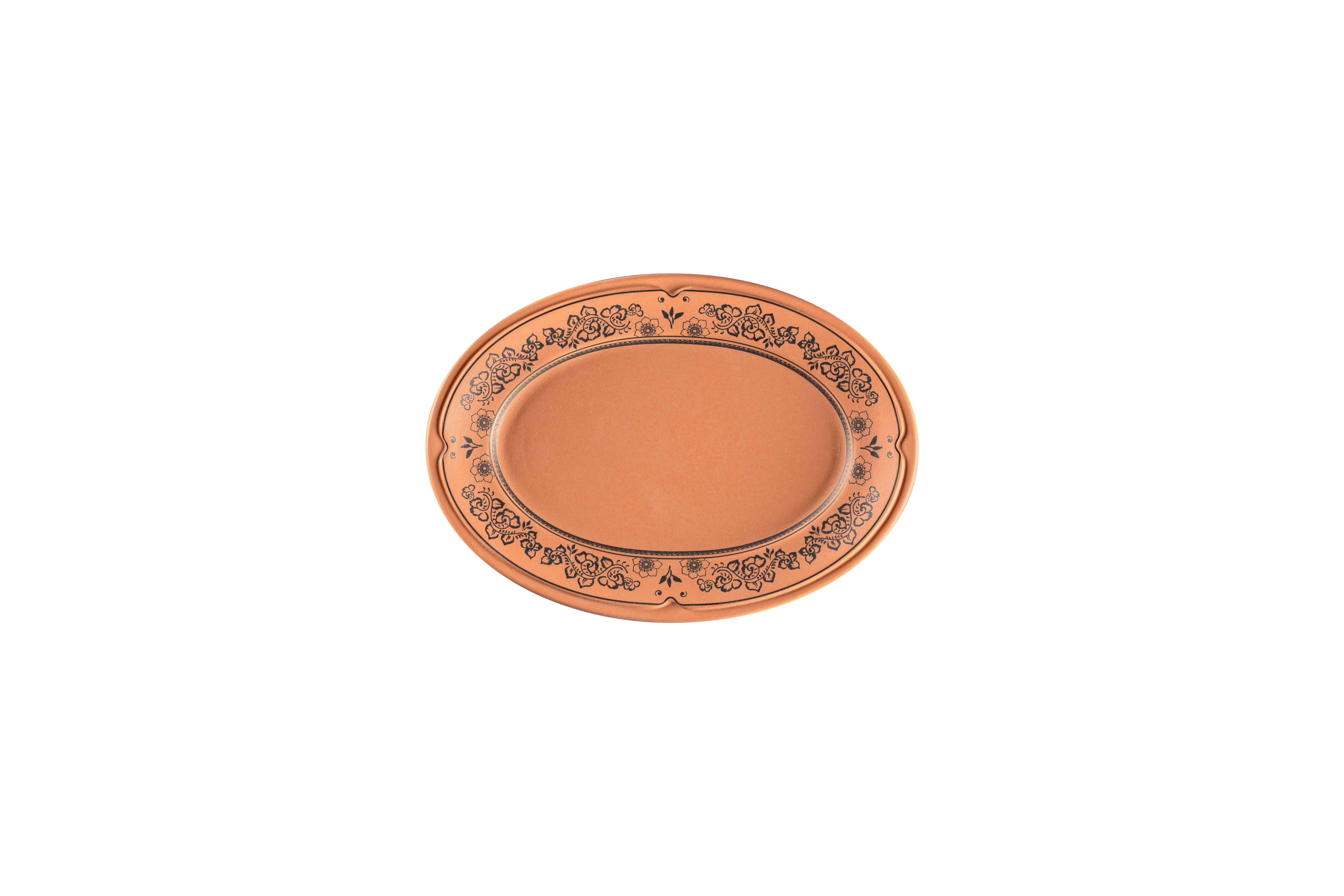 Teller oval 22x14,1x2,1cm TERO ALEXANDRIA decorated terracotta